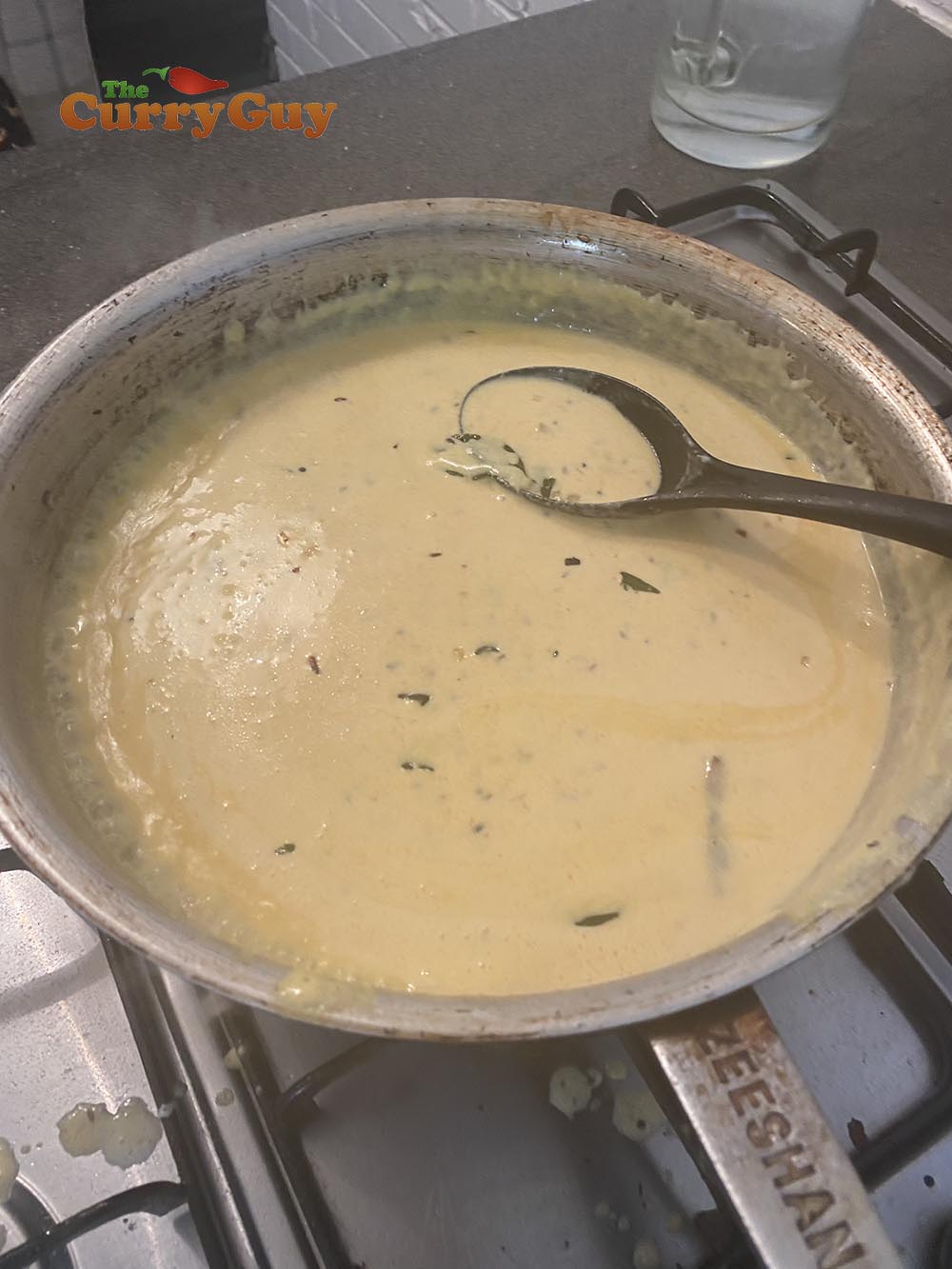 Adding the yoghurt and flour mixture