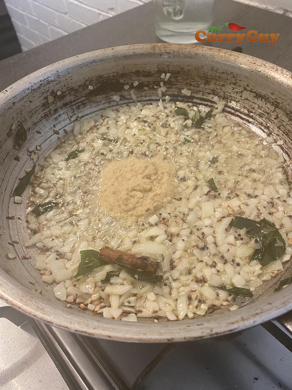 adding garlic and ginger paste