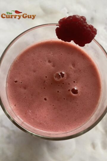 Rasberry and pear lassi