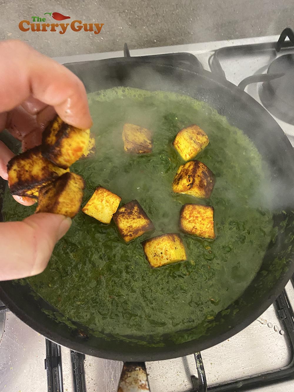 Adding the paneer