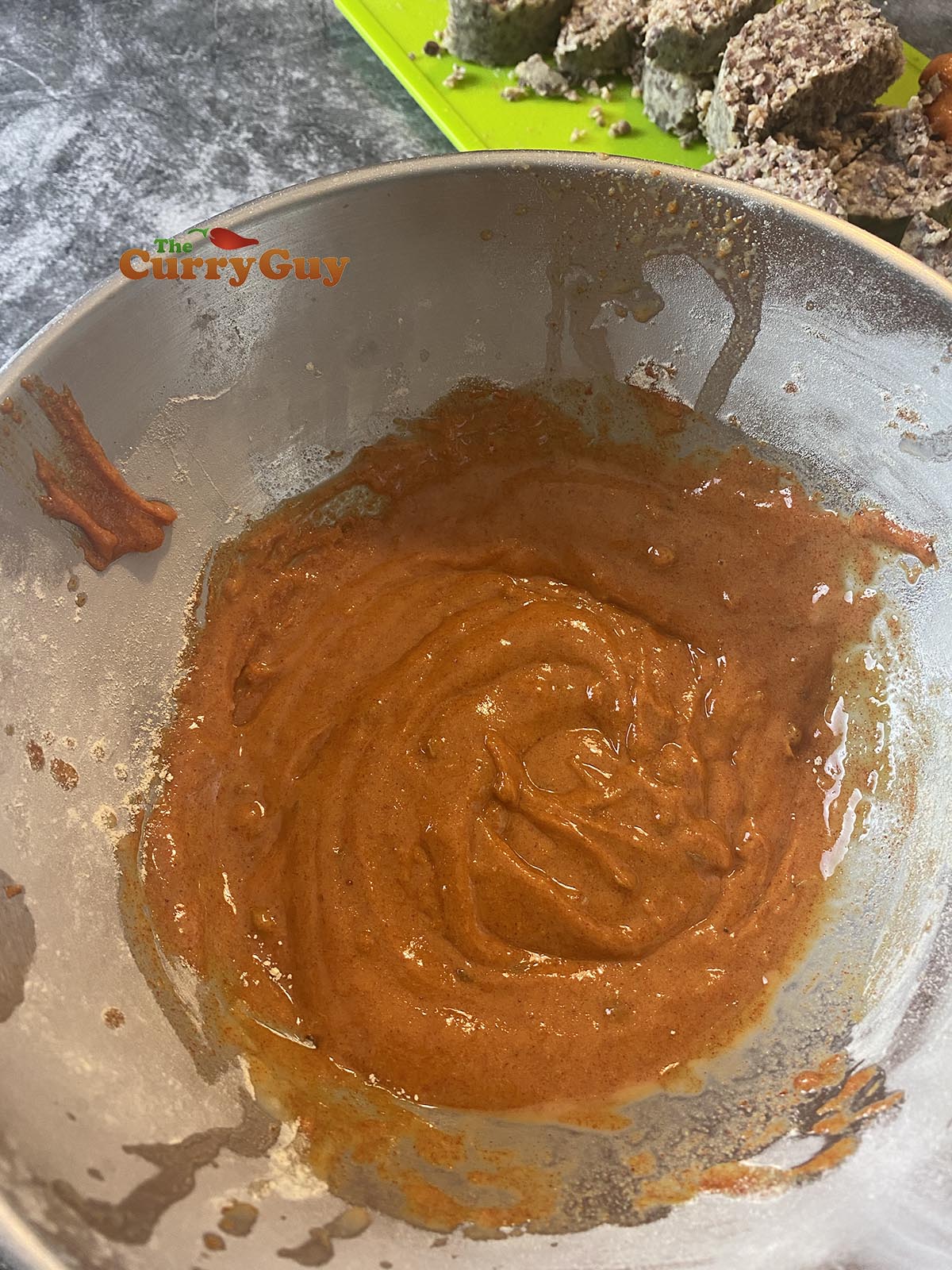 Adding wet ingredients to batter