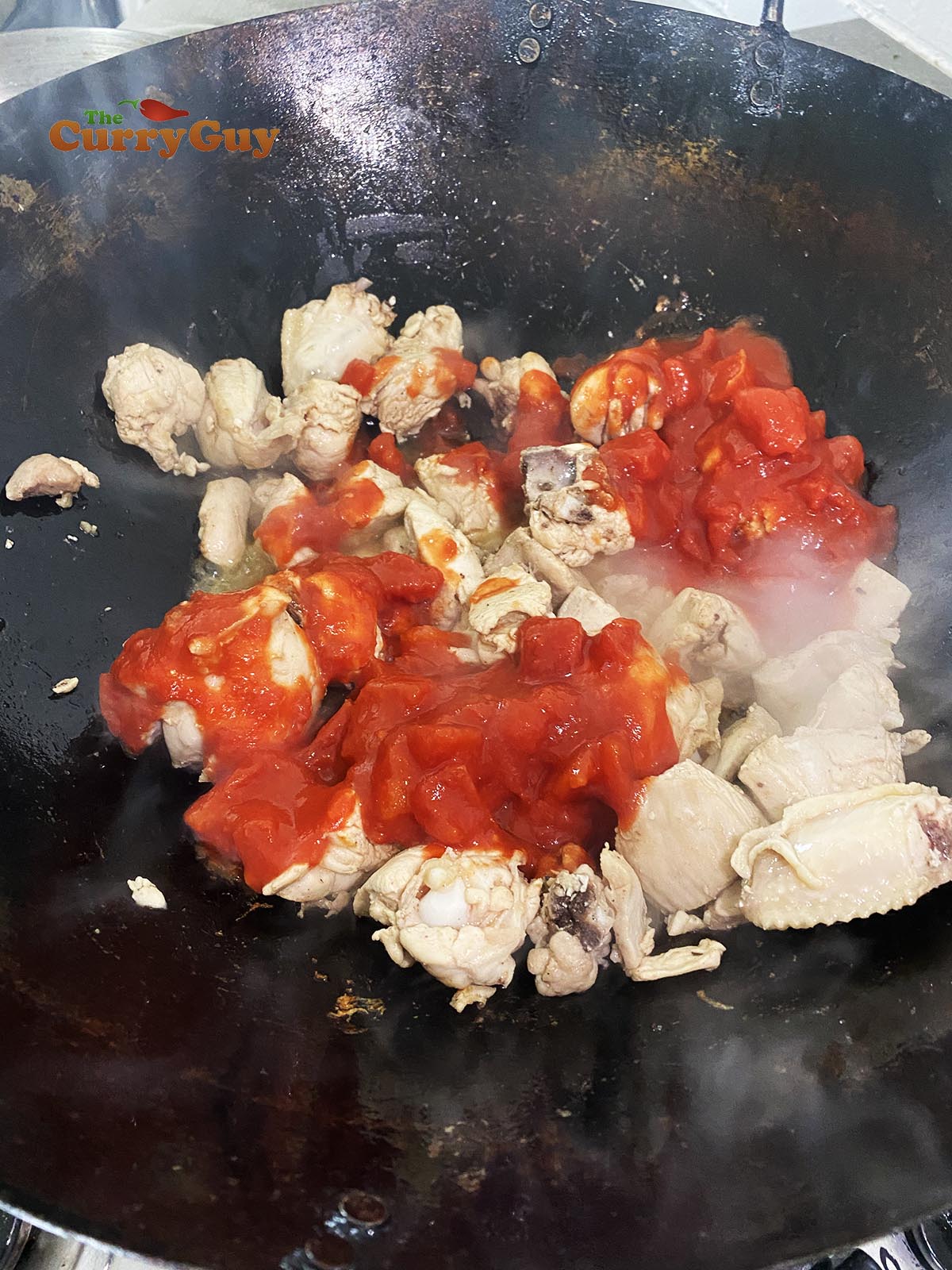 Add the chopped tomatoes