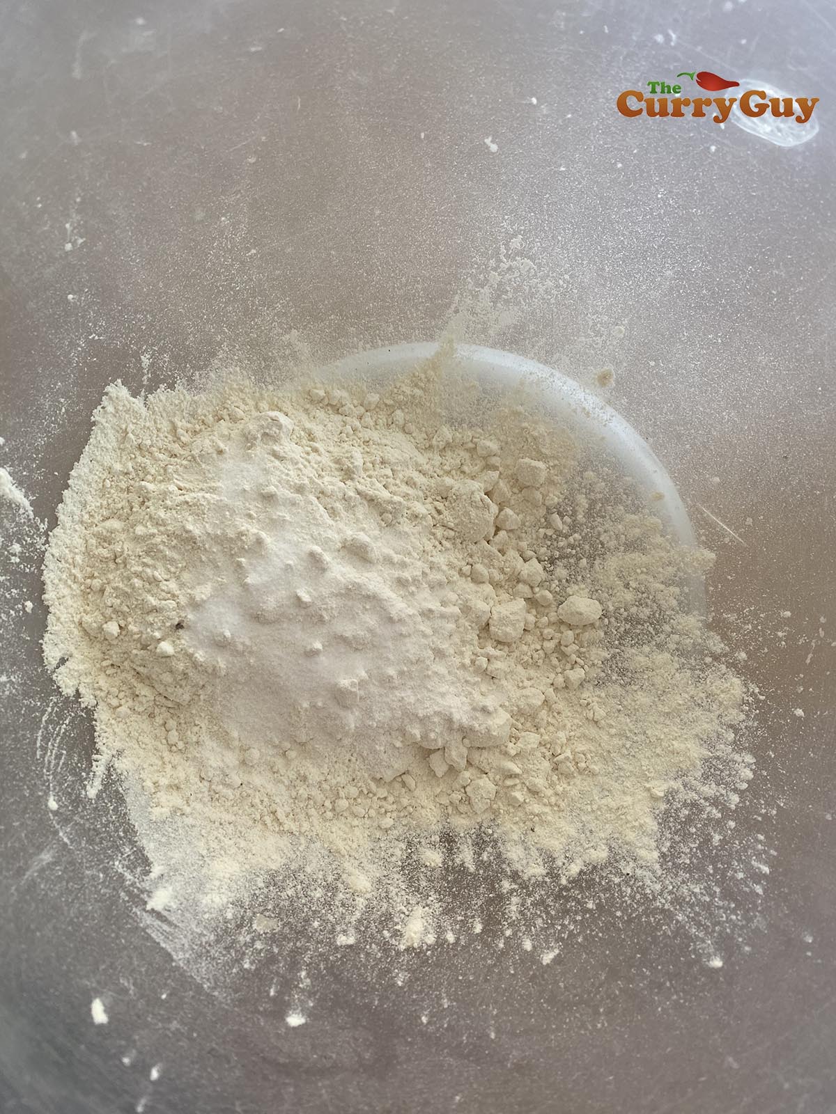 papad ingredients in mixing bowl