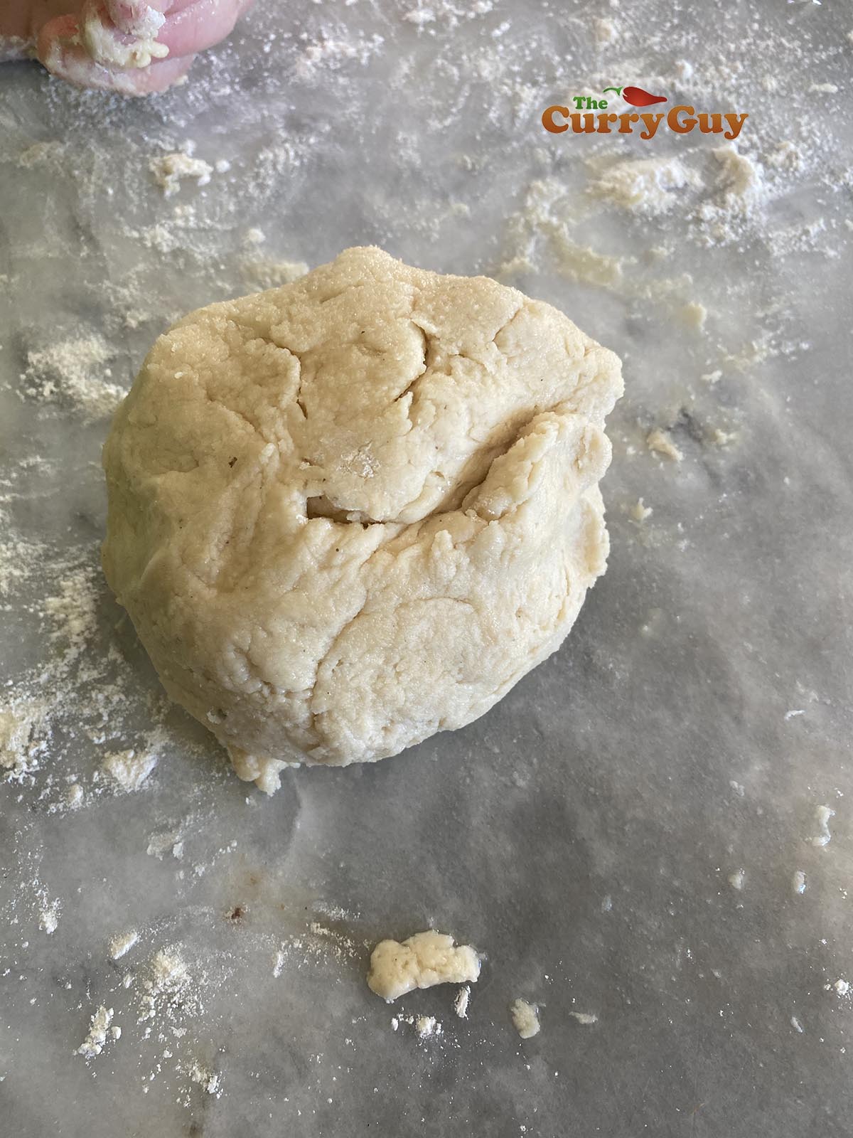 papad dough ball ready for pounding