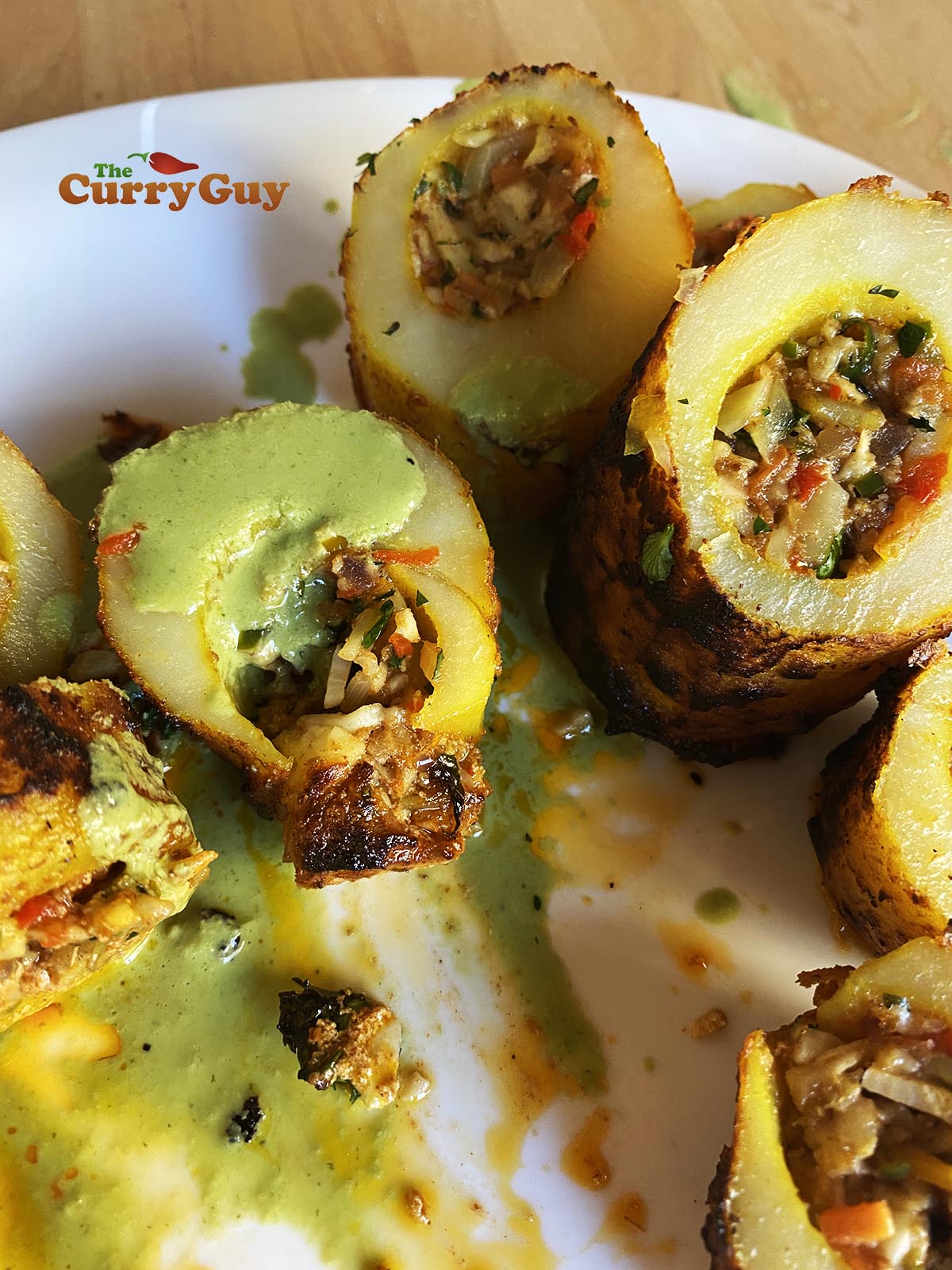 Finished potato skewers