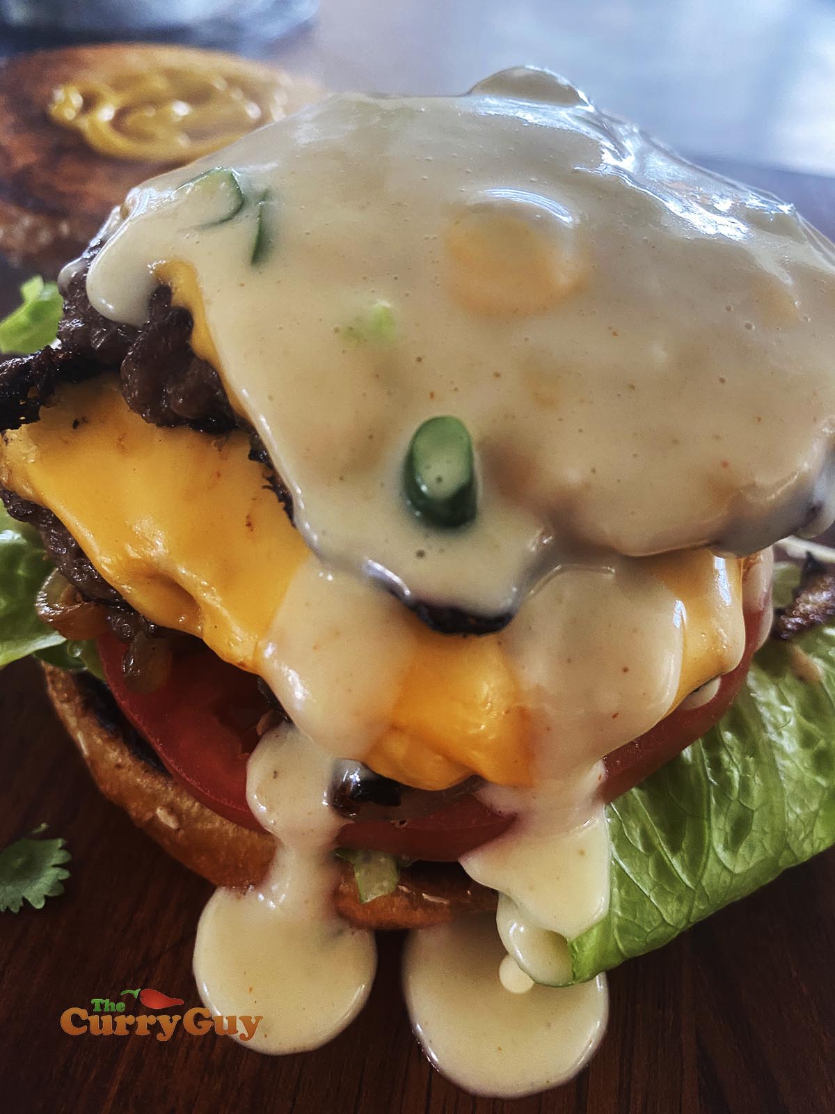 Finished smash burger