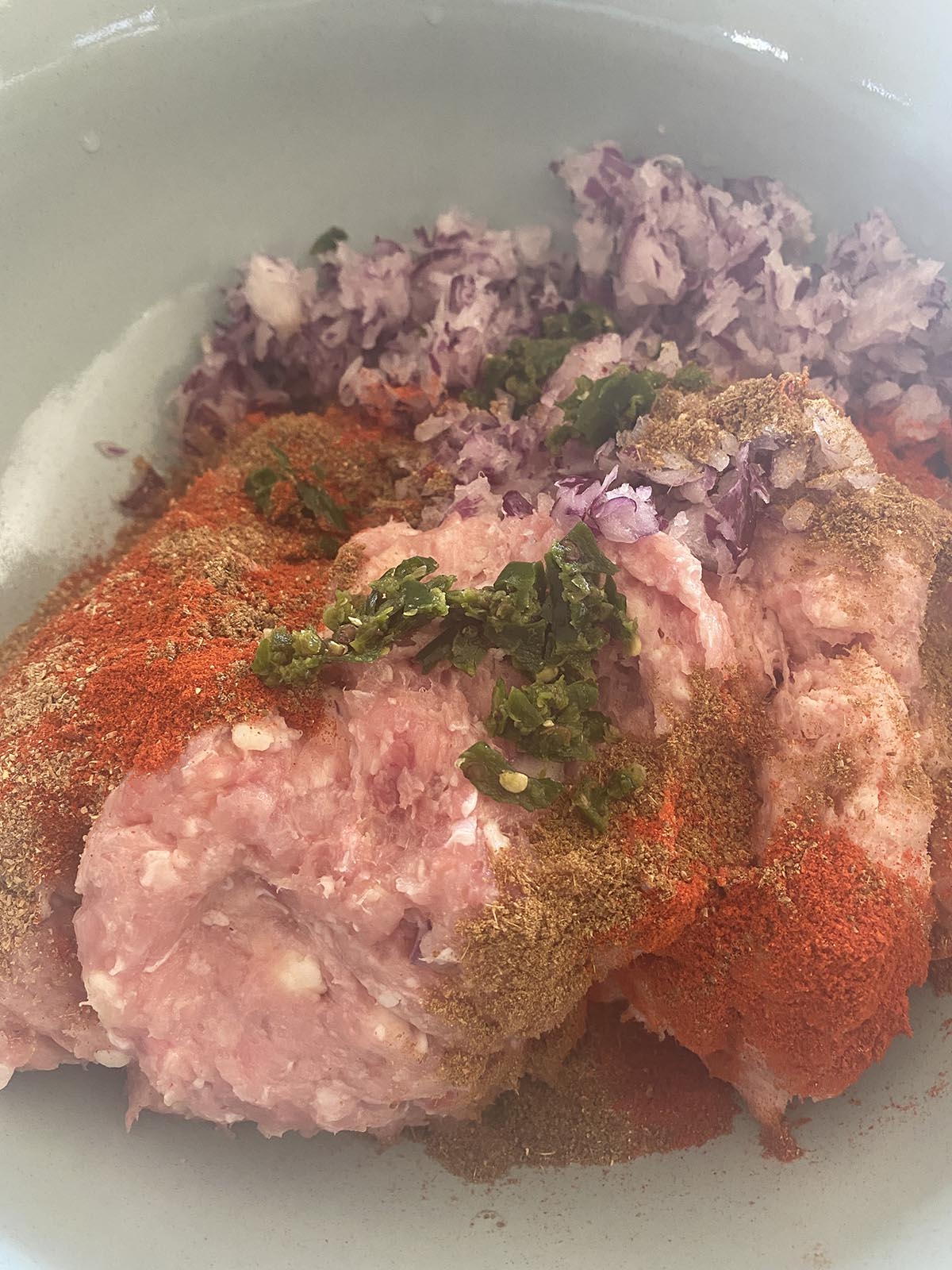 Ingredients for chicken seekh kebabs