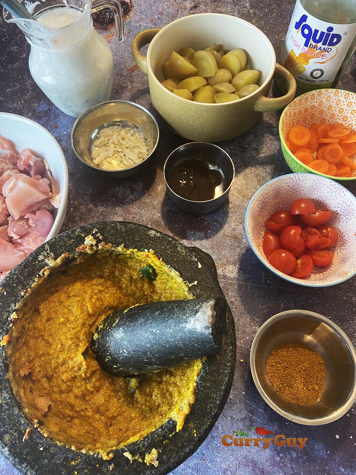 Ingredients for Thai yellow curry