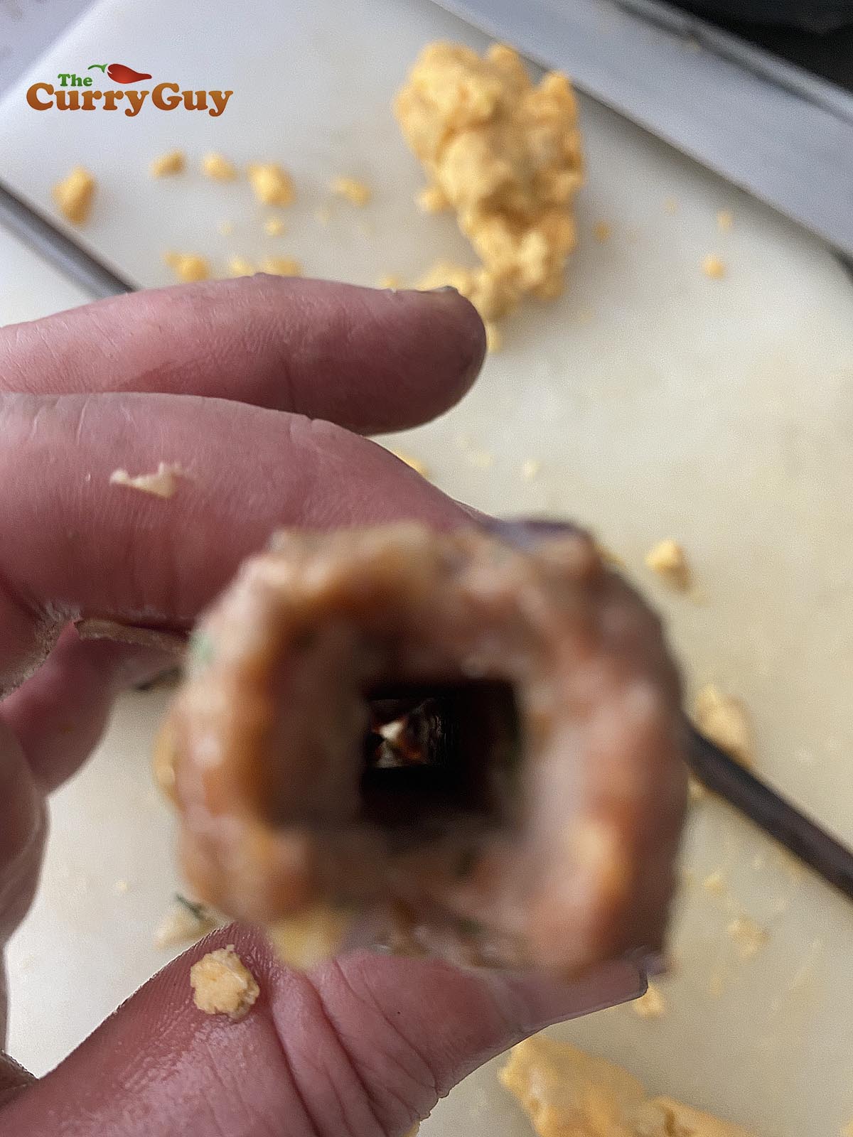 skewer hole in seekh kebab