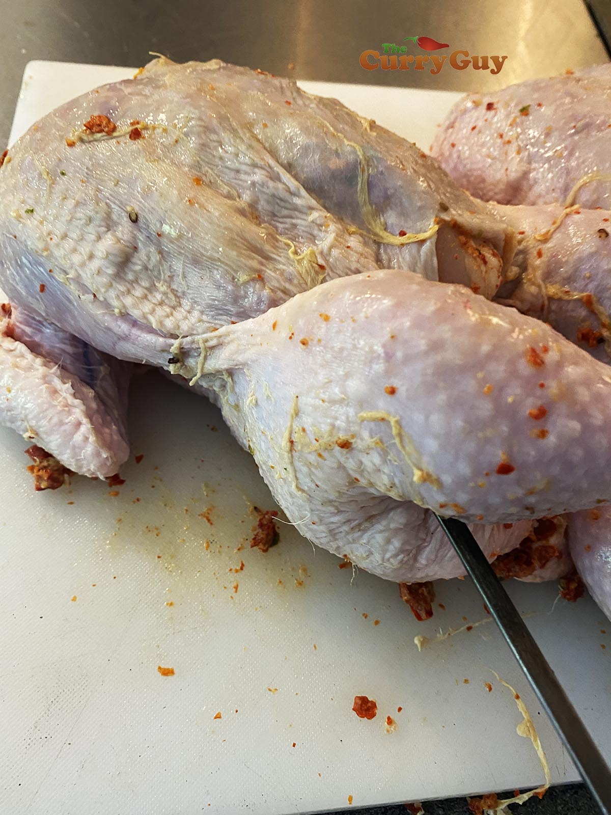 Chicken sajji ready for cooking.