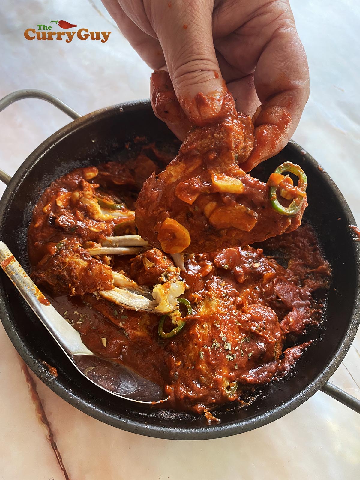 Finished chicken phall.