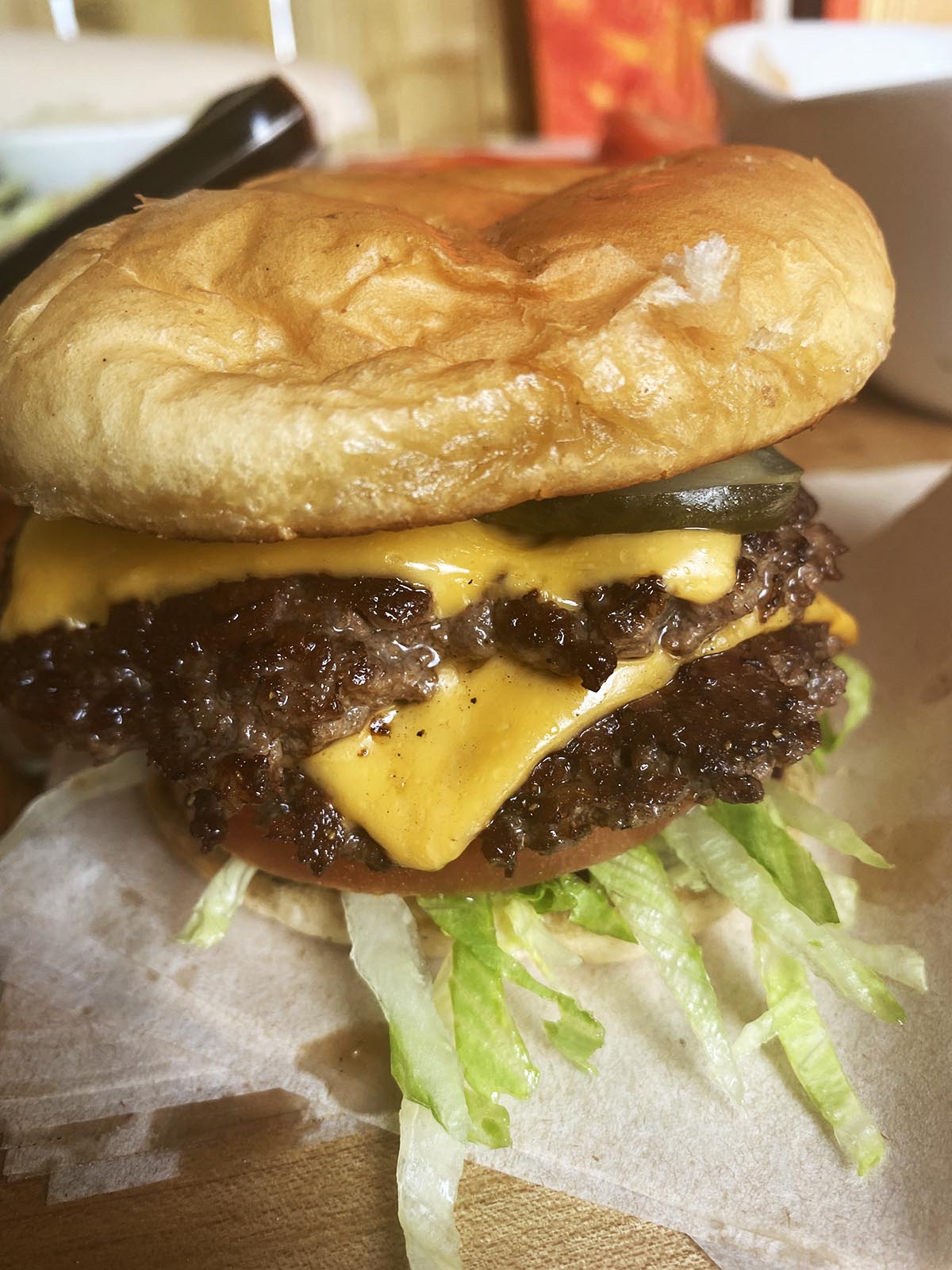 Smash burger prepared