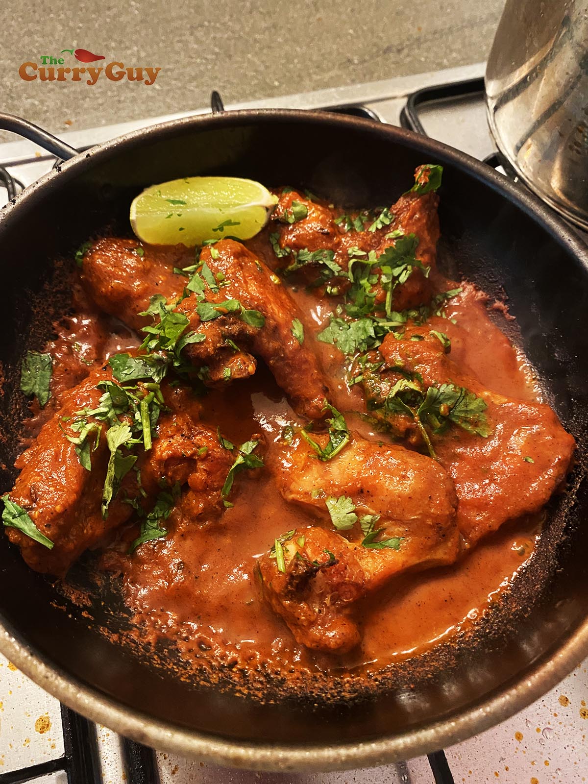 Finishing up the spicy chicken wings