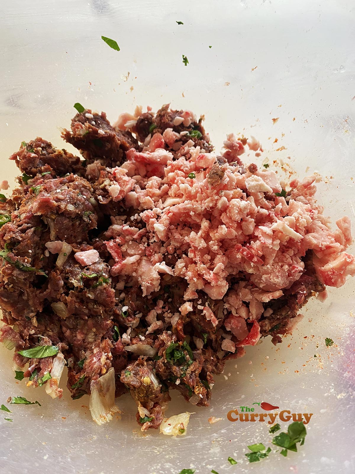 Adding bone marrow to kebab meat