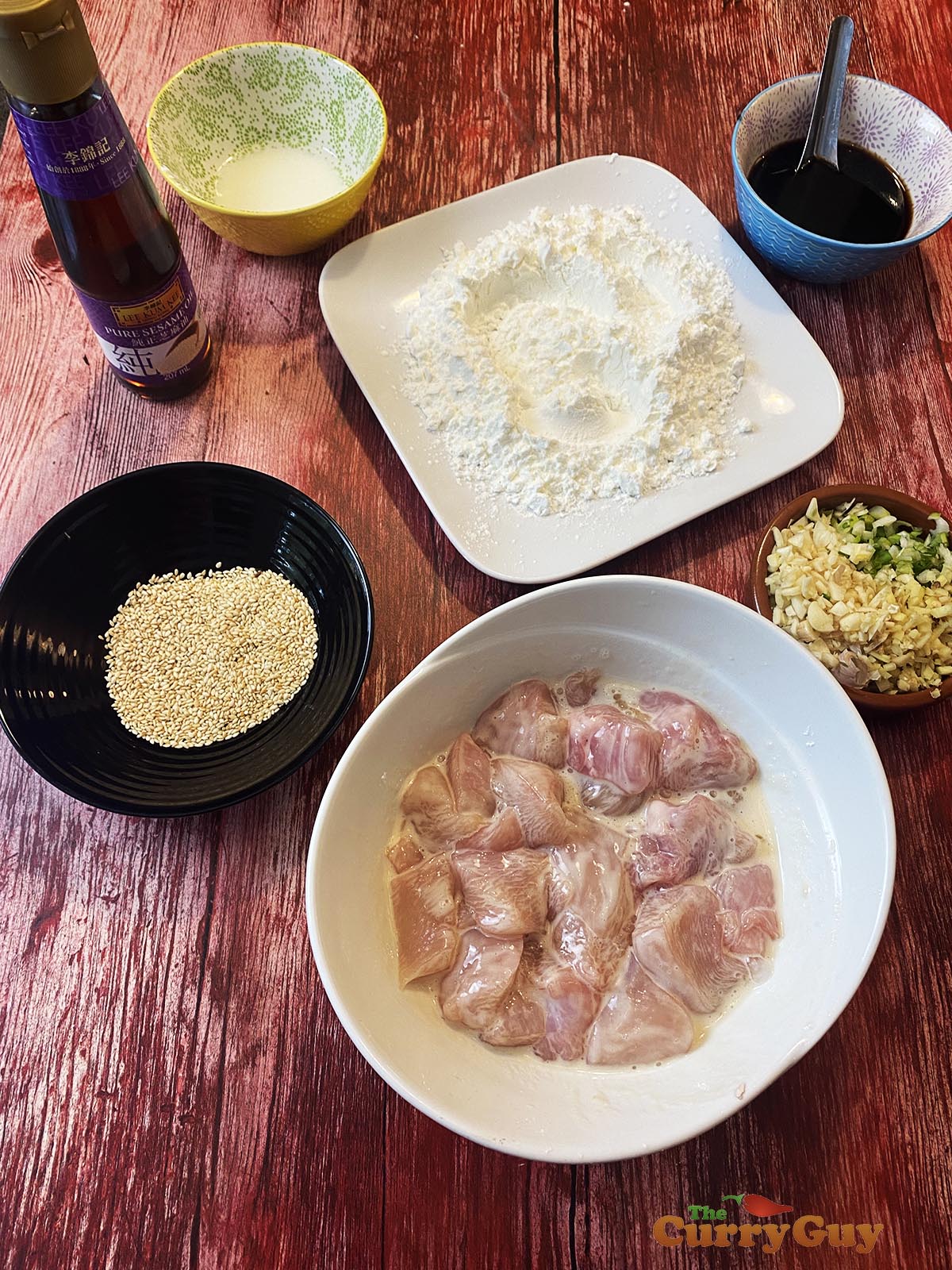 Ingredients for sesame chicken