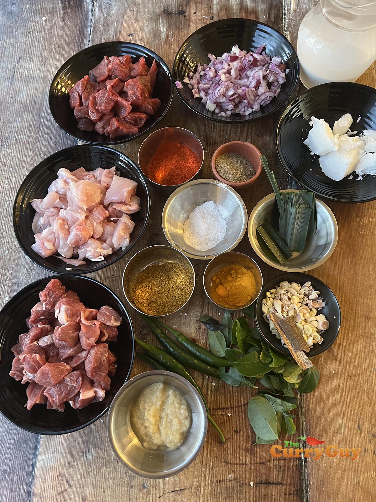 Ingredients for Sri Lankan 3 meat curry