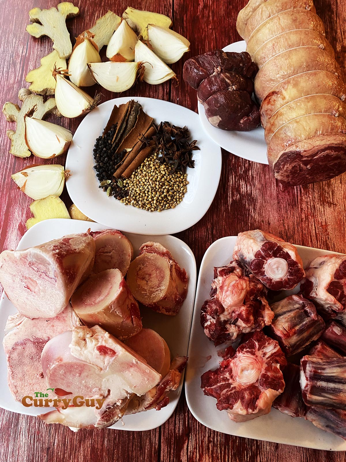 Ingredients for beef pho