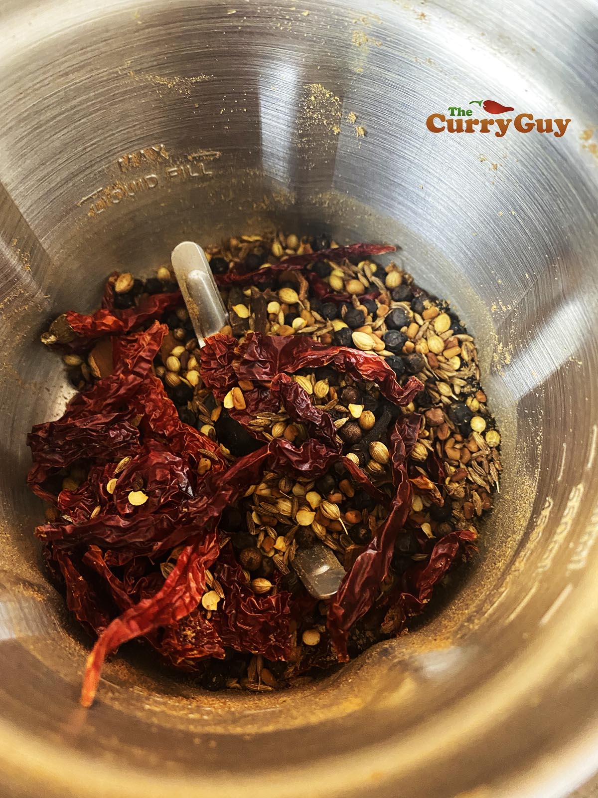 Spices in a spice grinder