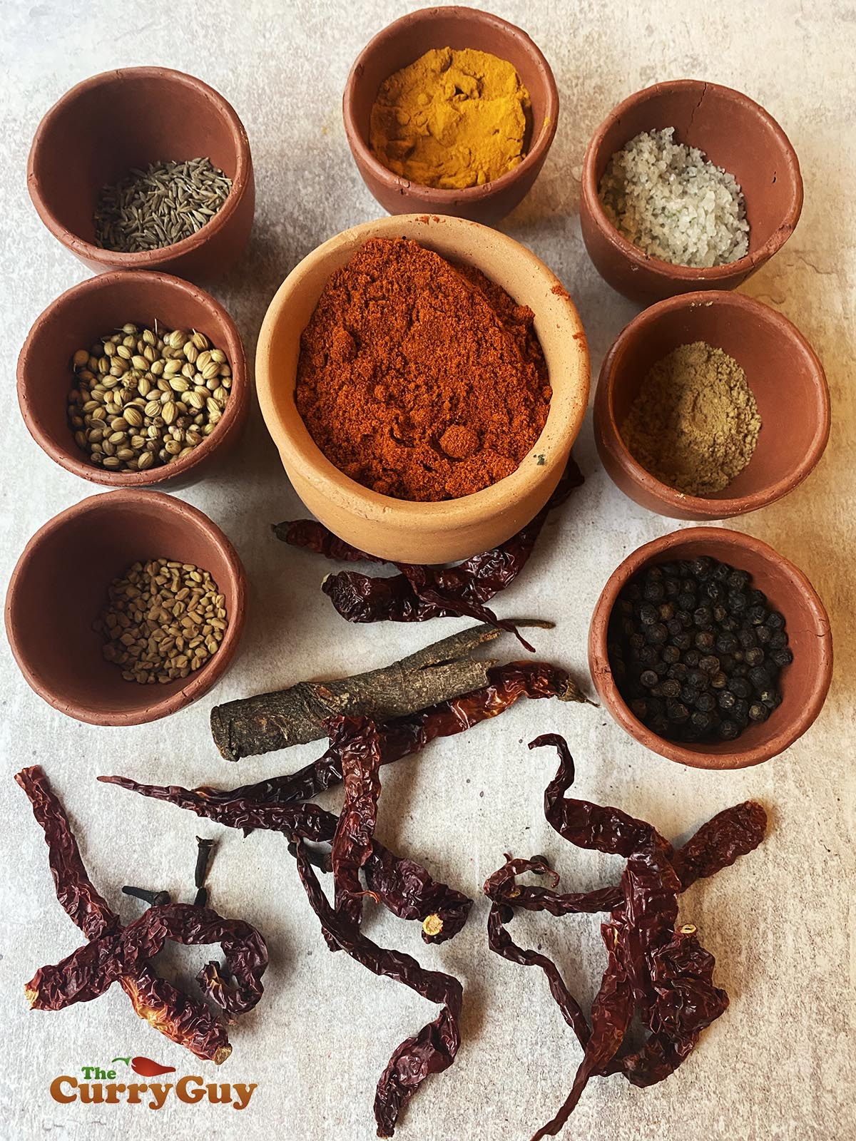 Ingredients for berbere seasoning
