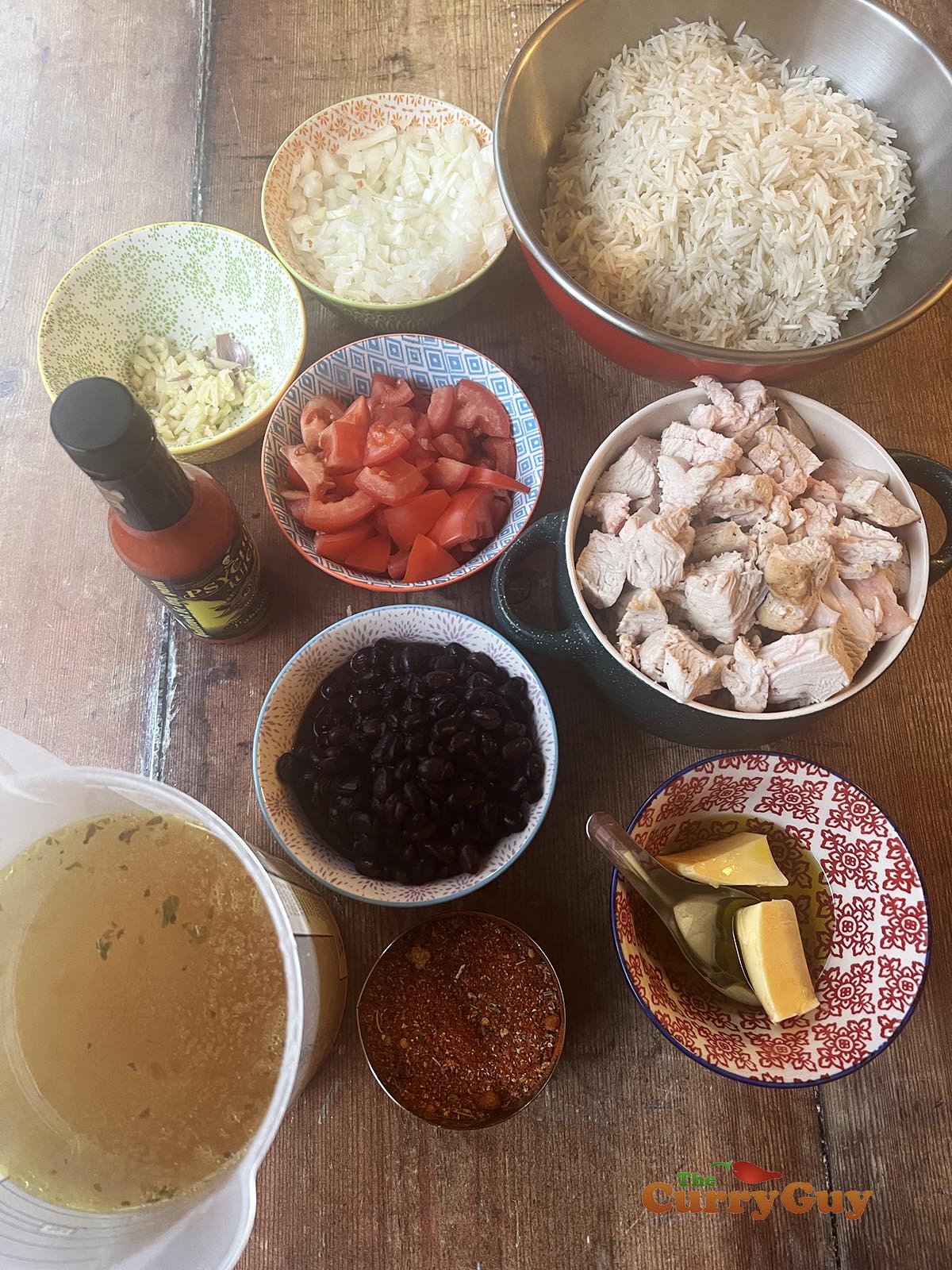 Ingredients for Jamaican rice