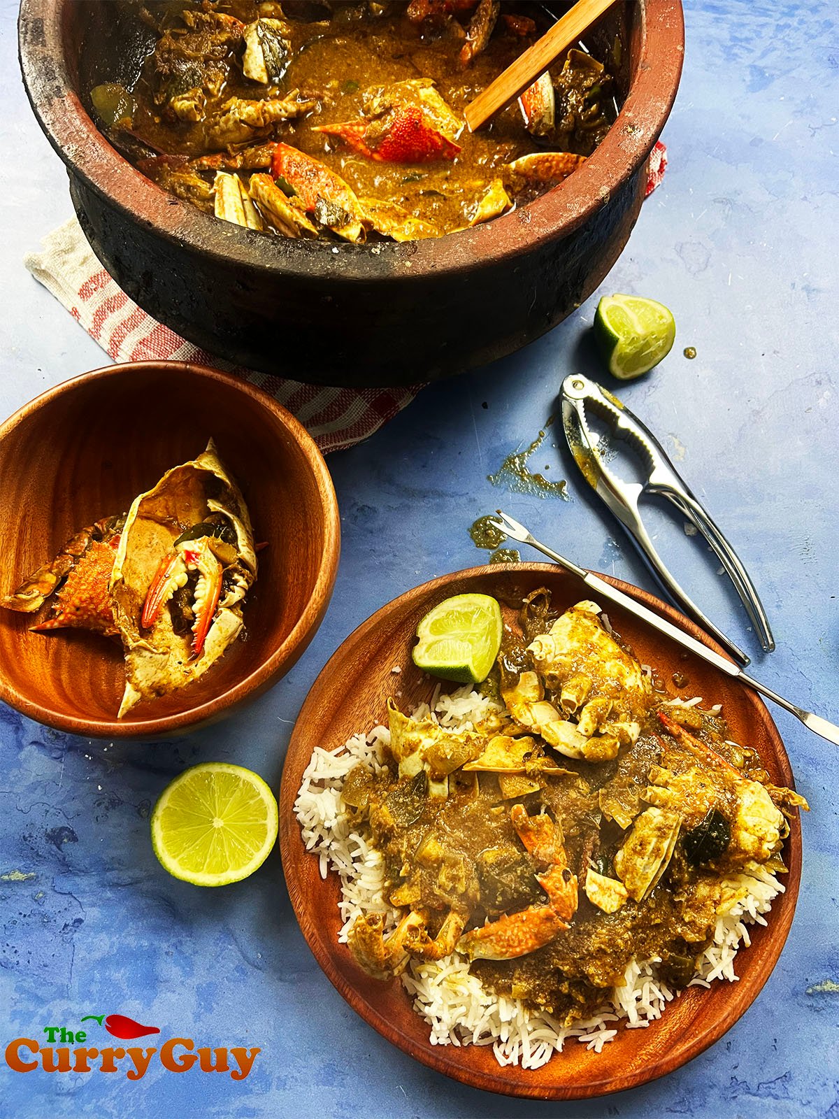 The completed crab curry served up.