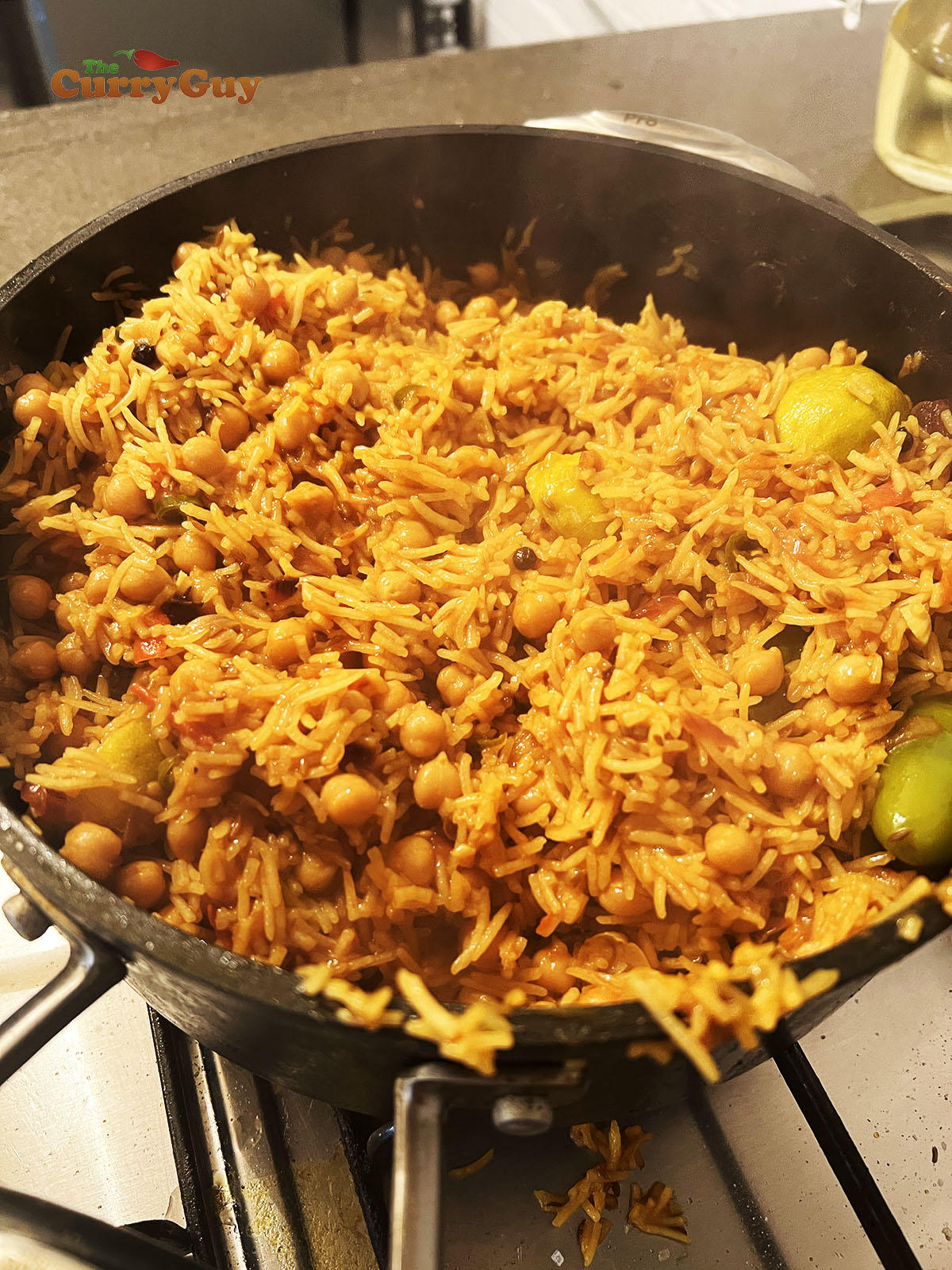 Covering rice to steam