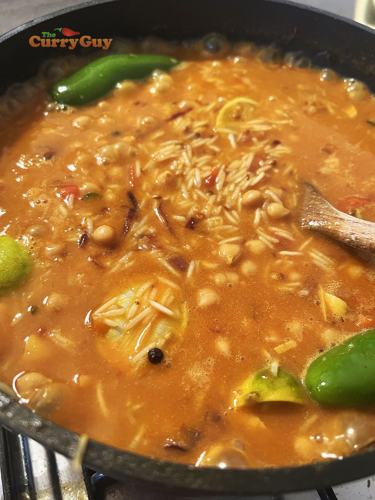 Simmering stock/water