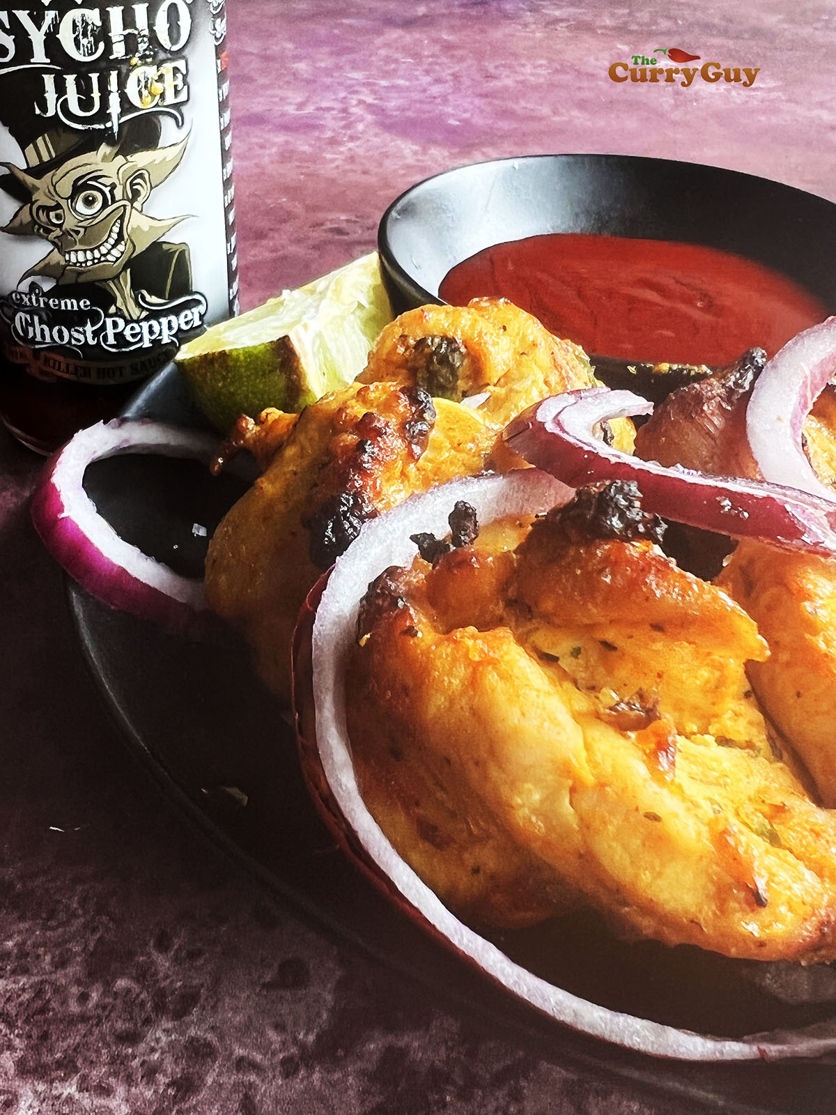 Chicken with ghost pepper sauce