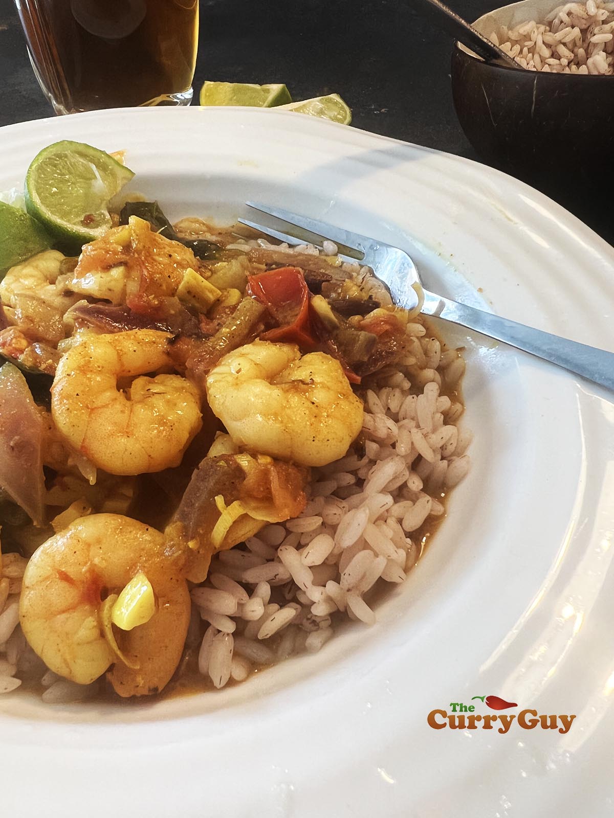 Finished Sri Lankan prawn curry