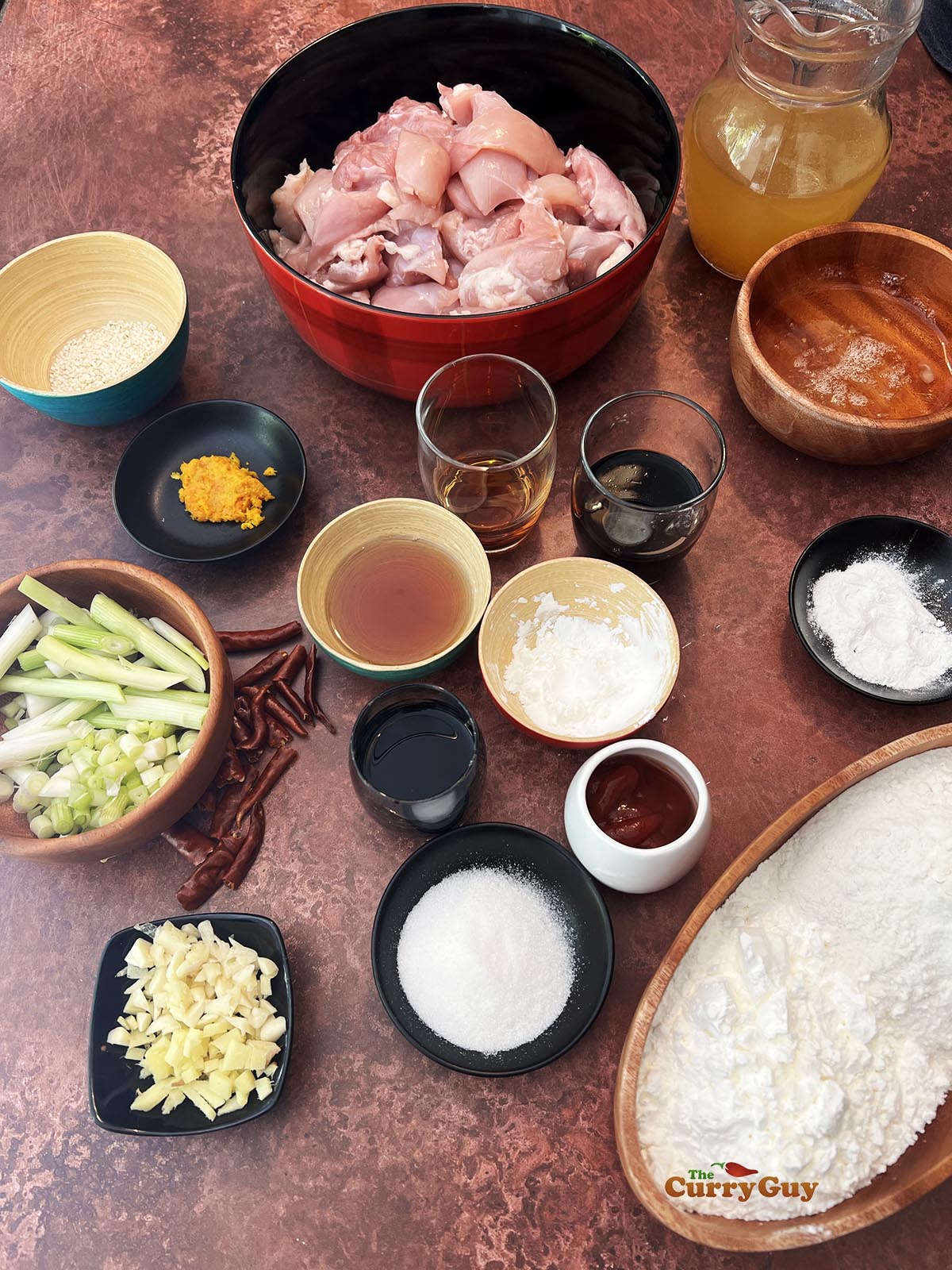 Ingredients for General Tso's chicken
