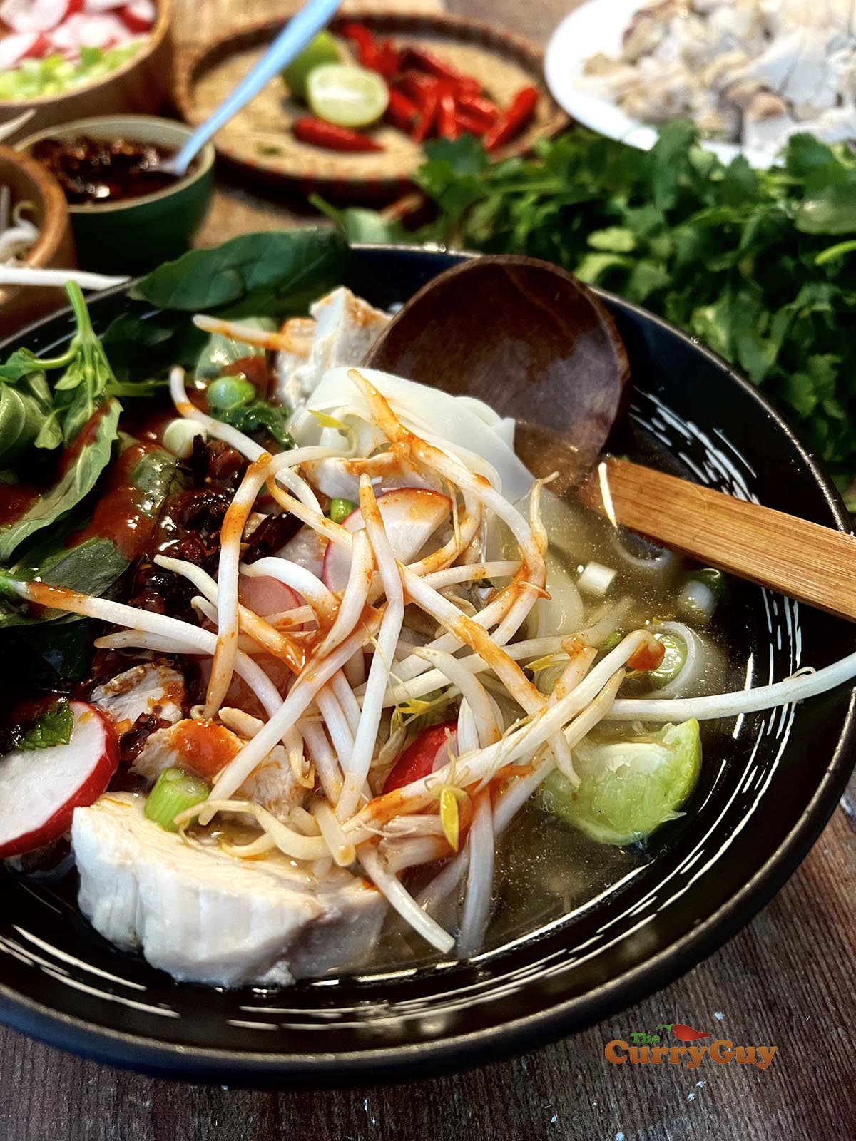 Finished chicken pho