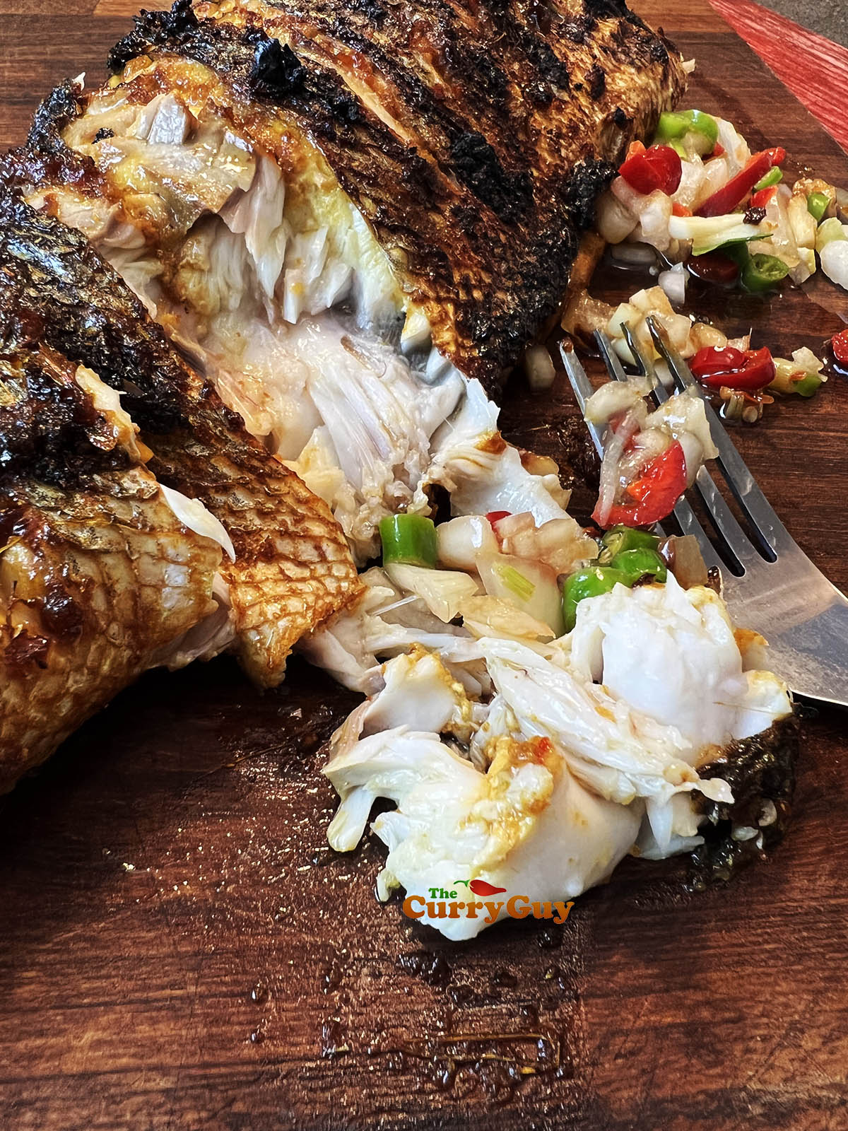 Indonesian blackened grilled fish