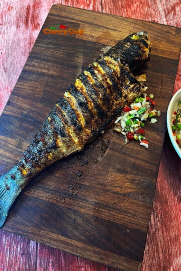 Indonesian blackened grilled fish