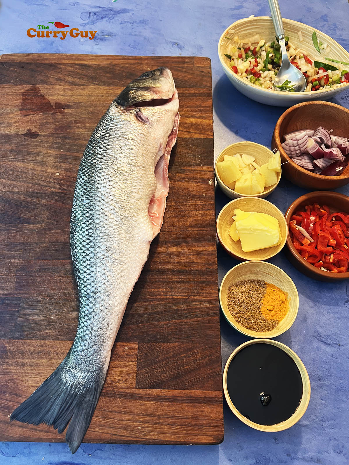 Ingredients for Indonesian blackened grilled fish