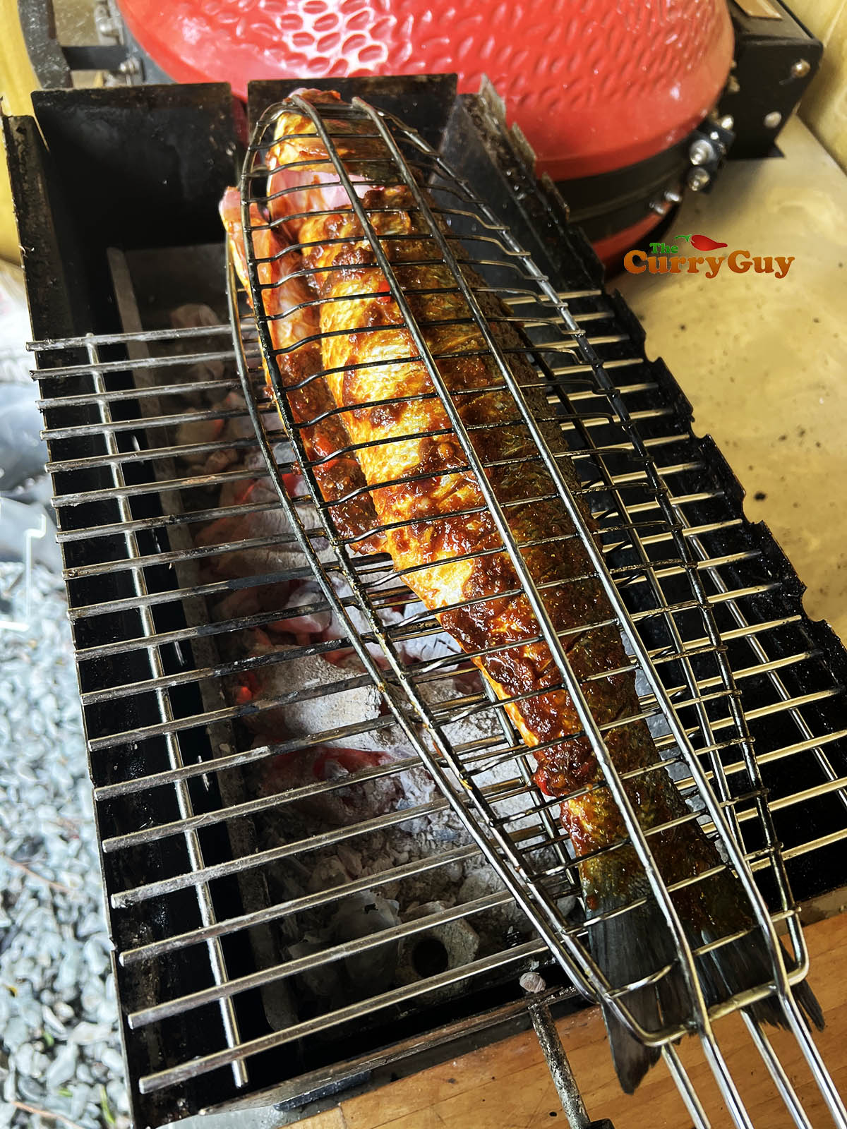 Marinated fish on the barbecue
