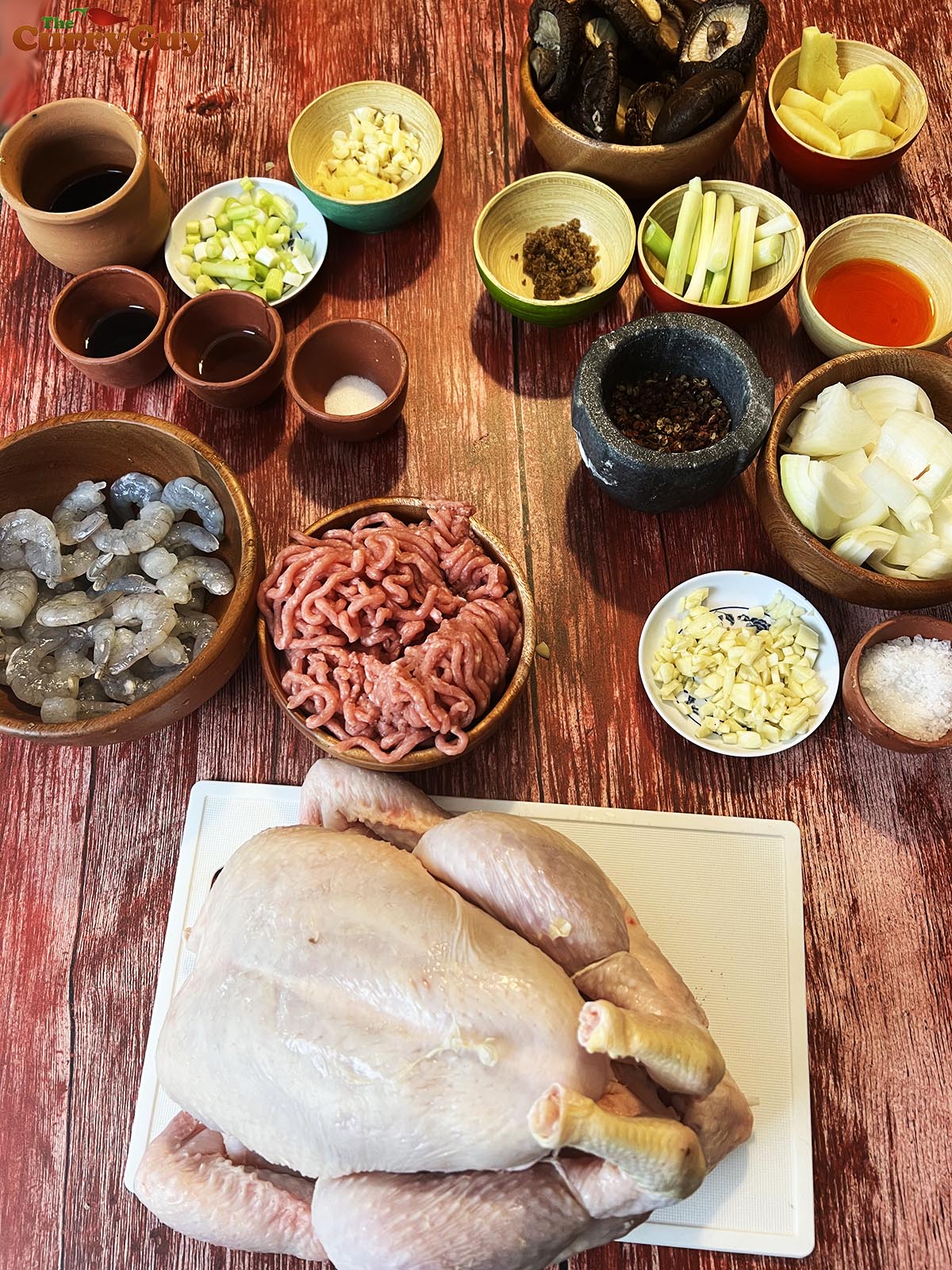 Ingredients for spicy wonton soup