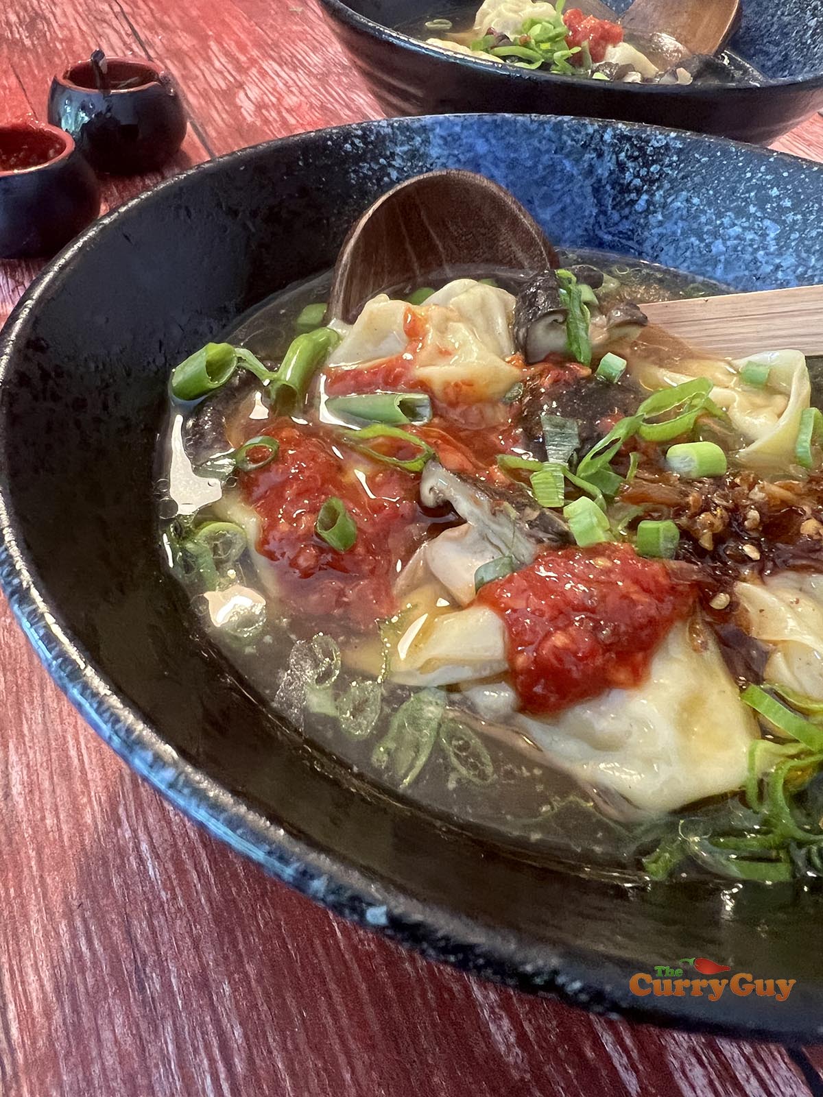 FInished spicy wonton soup