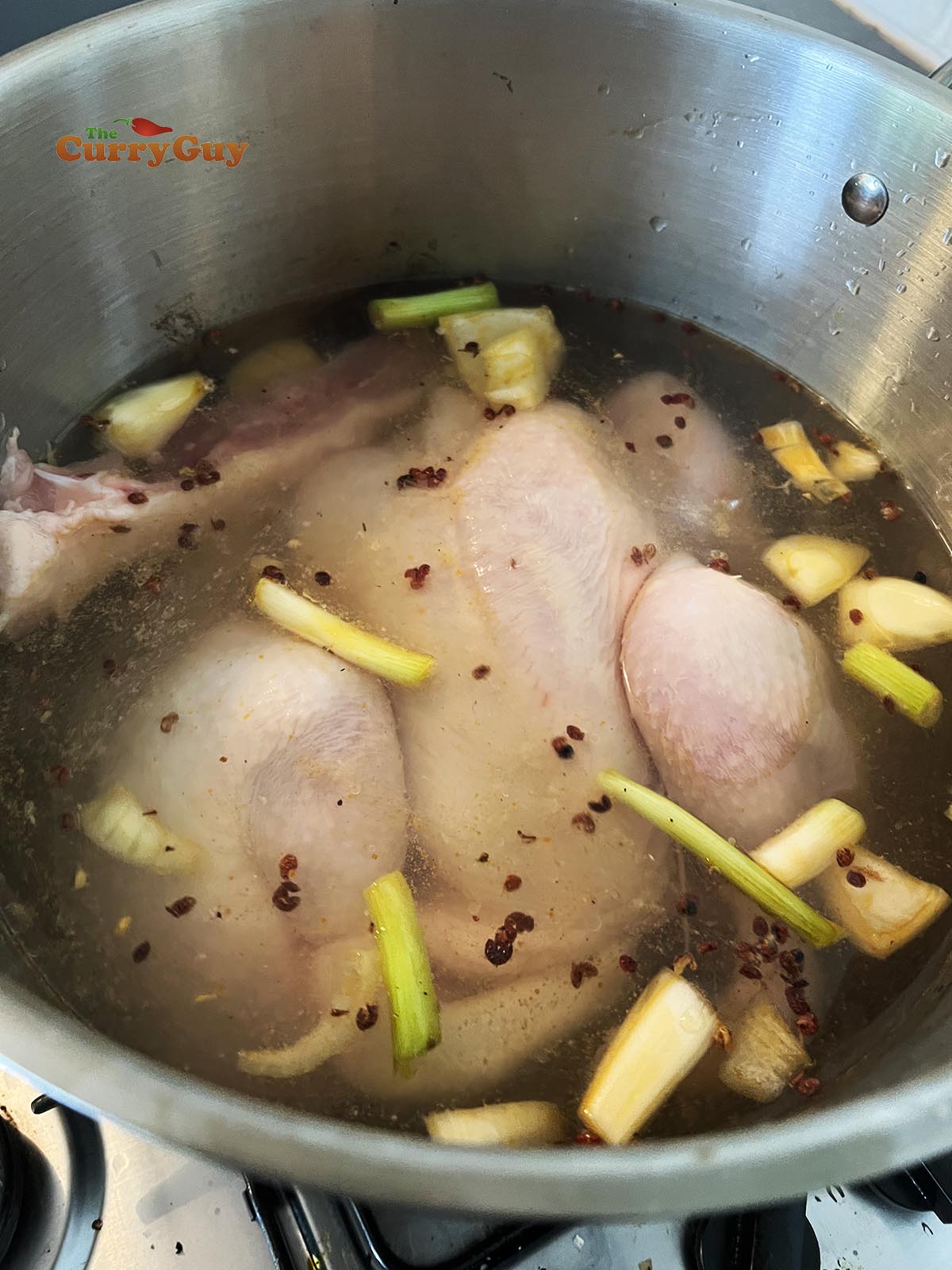 Simmering chicken