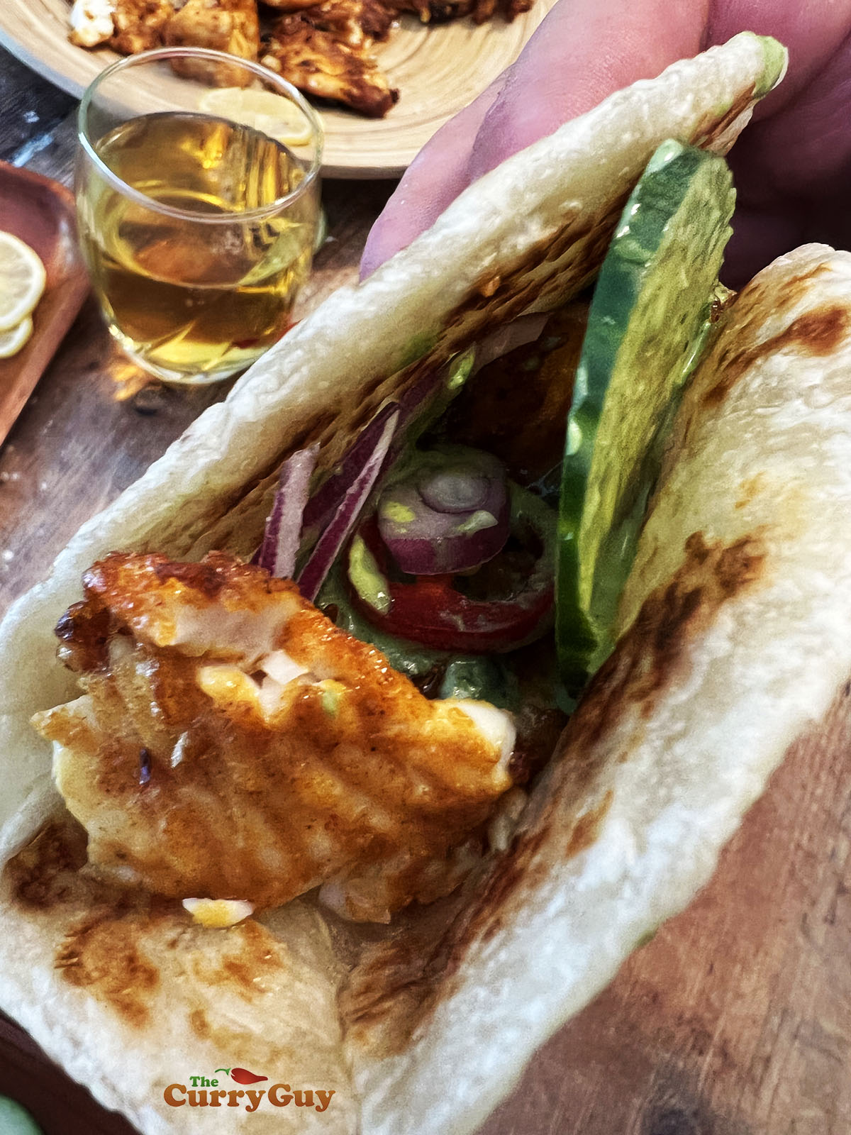 Indian fish fry in paratha wrap