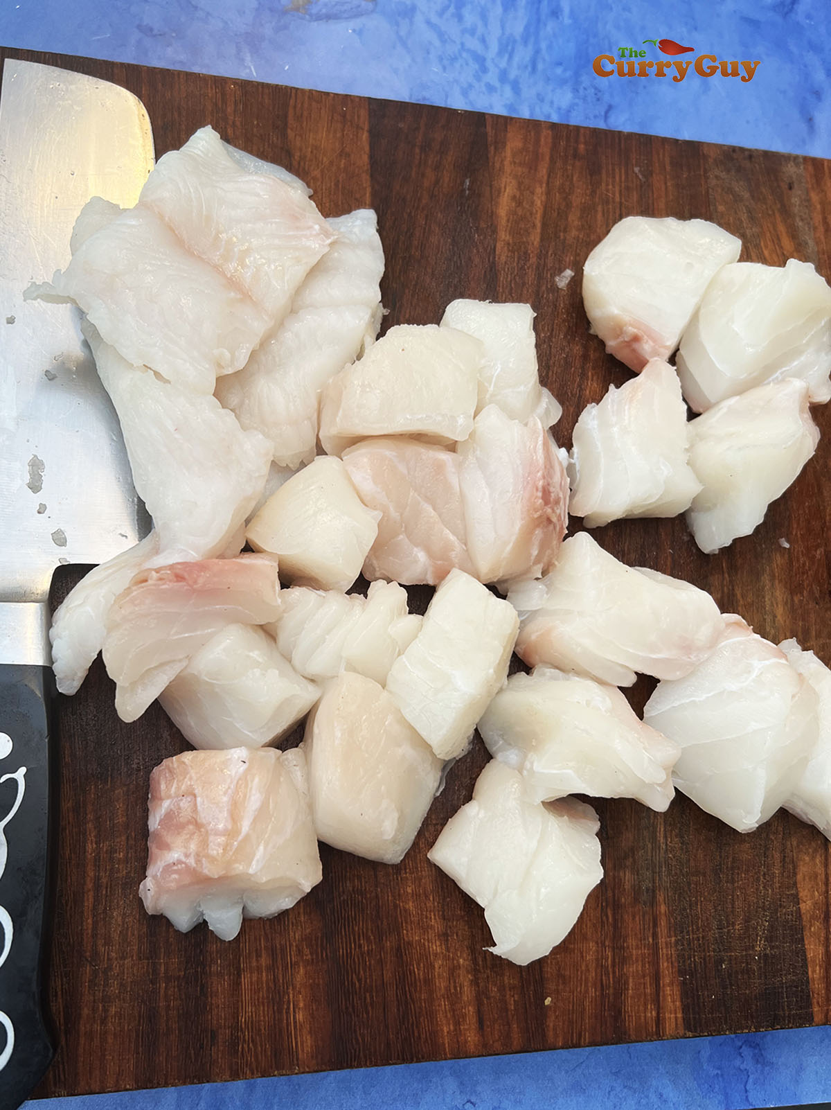 Fish cut into bite sized pieces