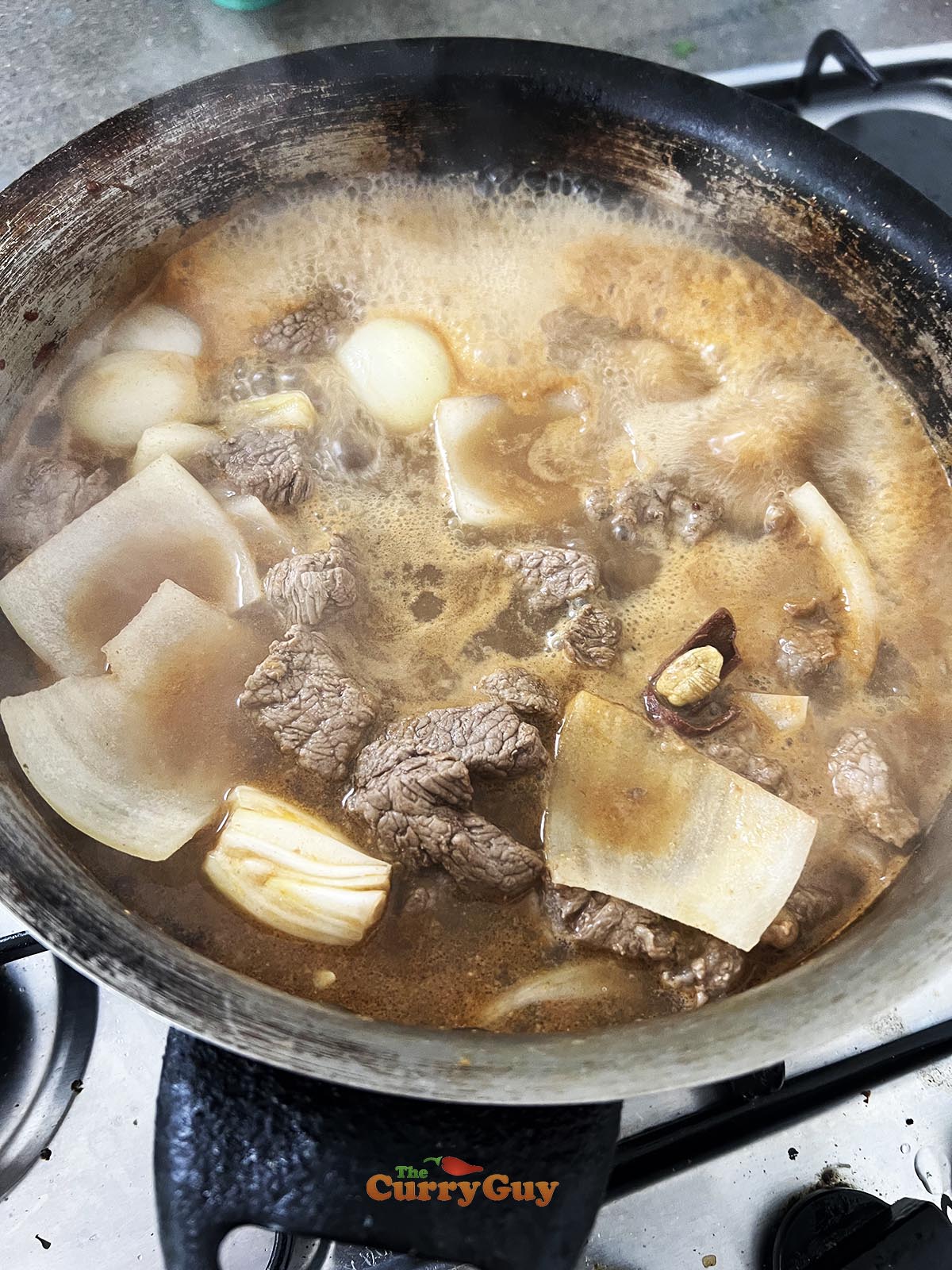 Simmering beef