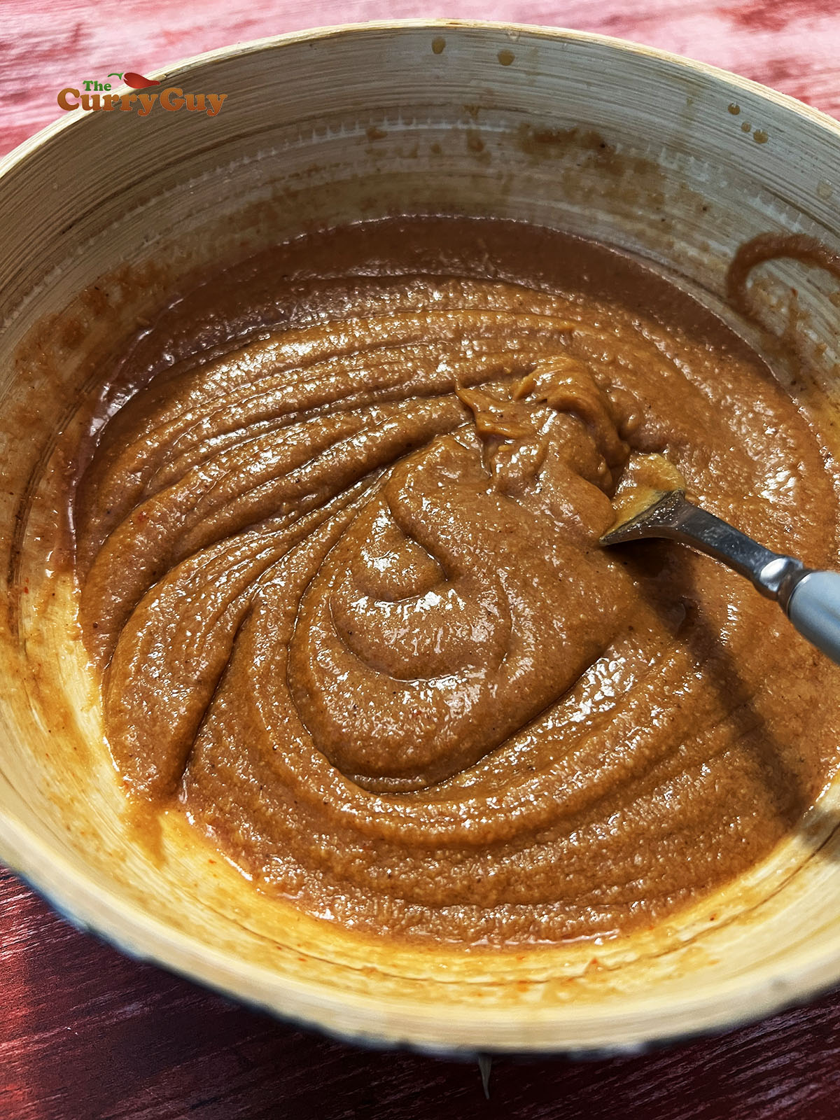 Preparing the peanut butter sauce