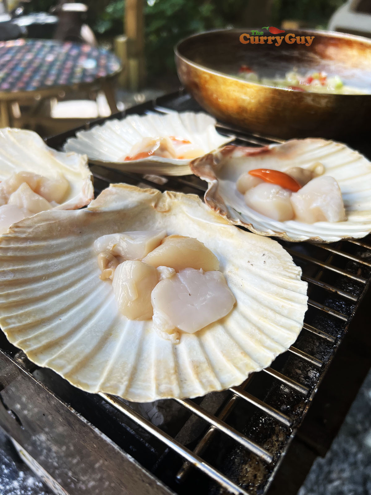 Heating the scallops