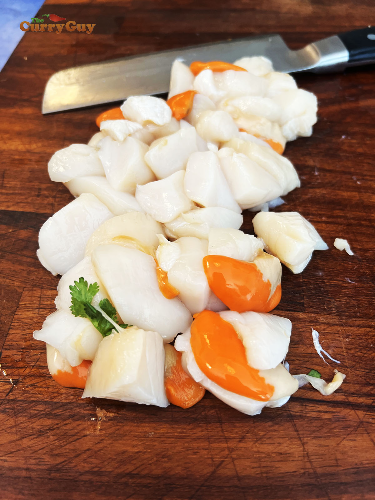 Chopped scallops