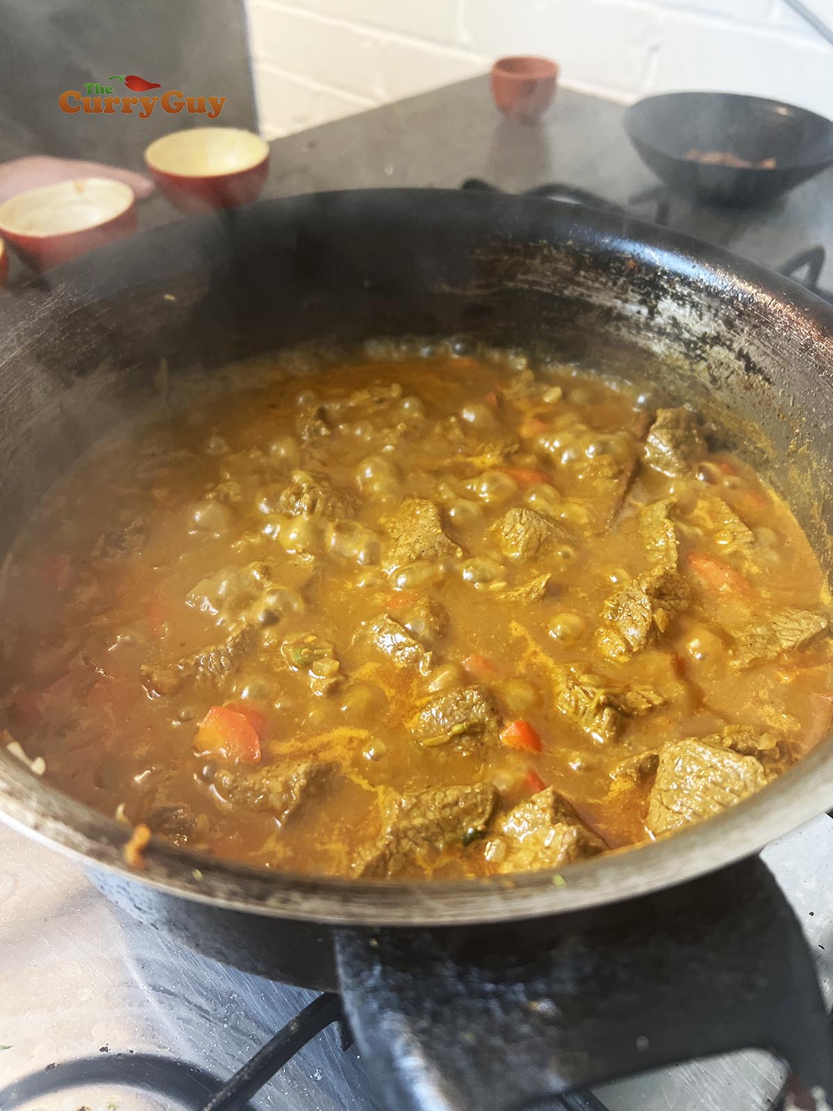 Cooking the meat in the stock