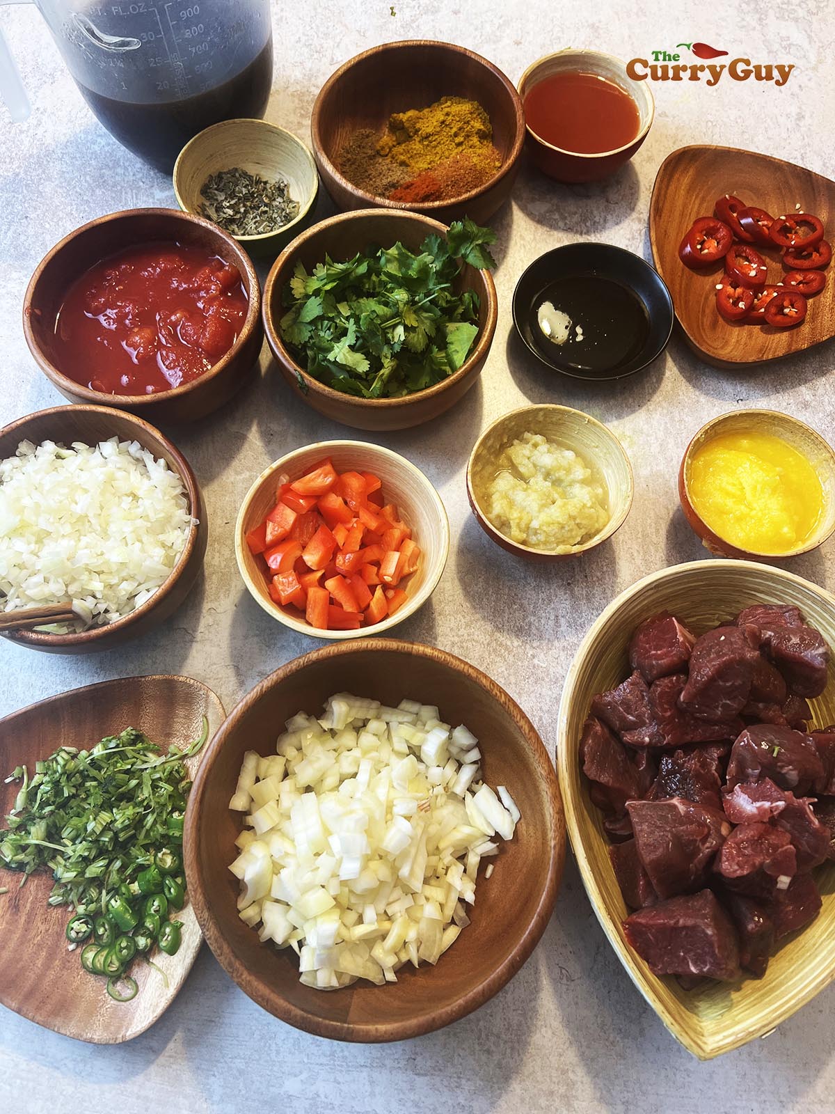 Ingredients for lamb bhuna