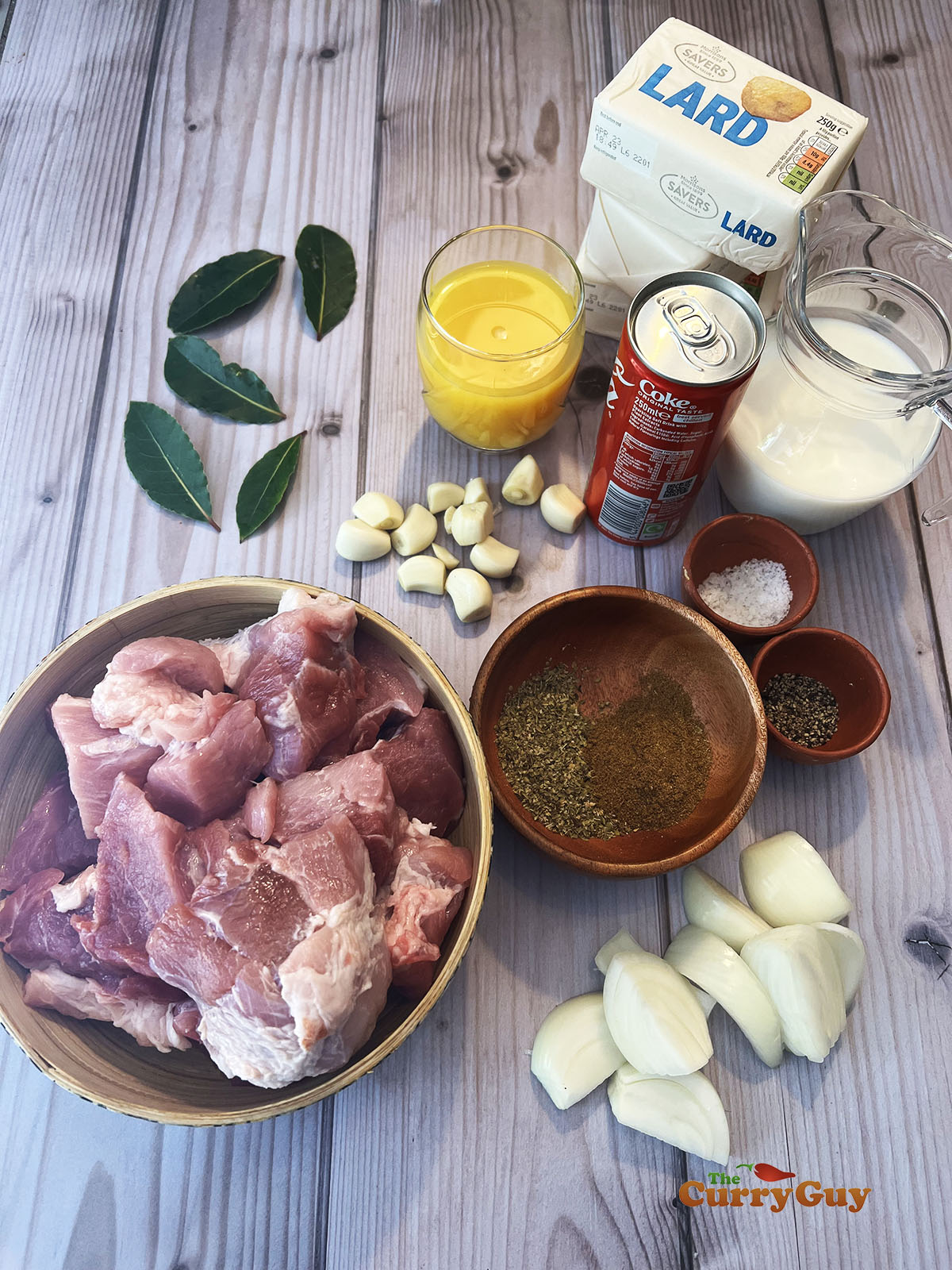 Ingredients for pork carnitas