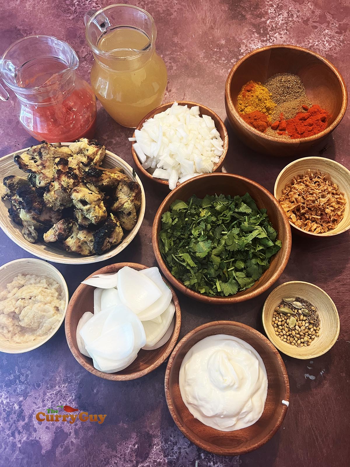 Ingredients for chicken dopiaza from scratch