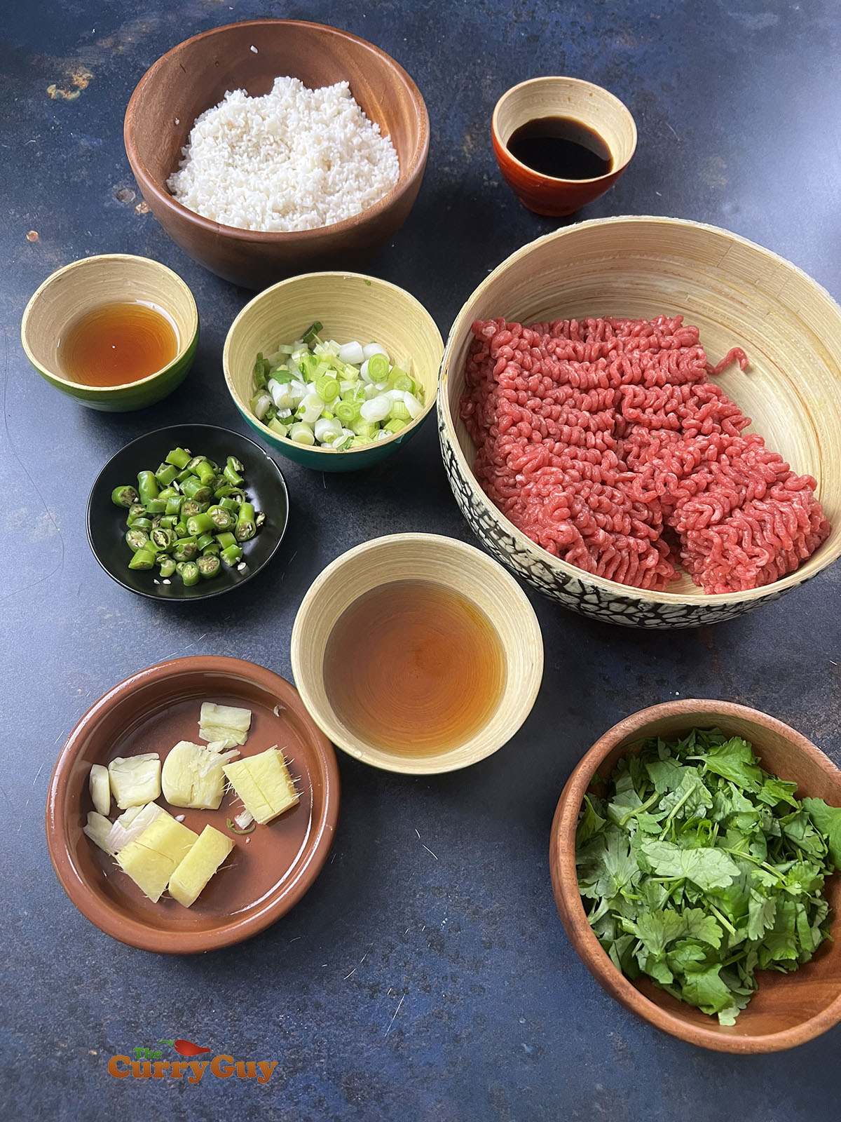 Ingredients for beef congee