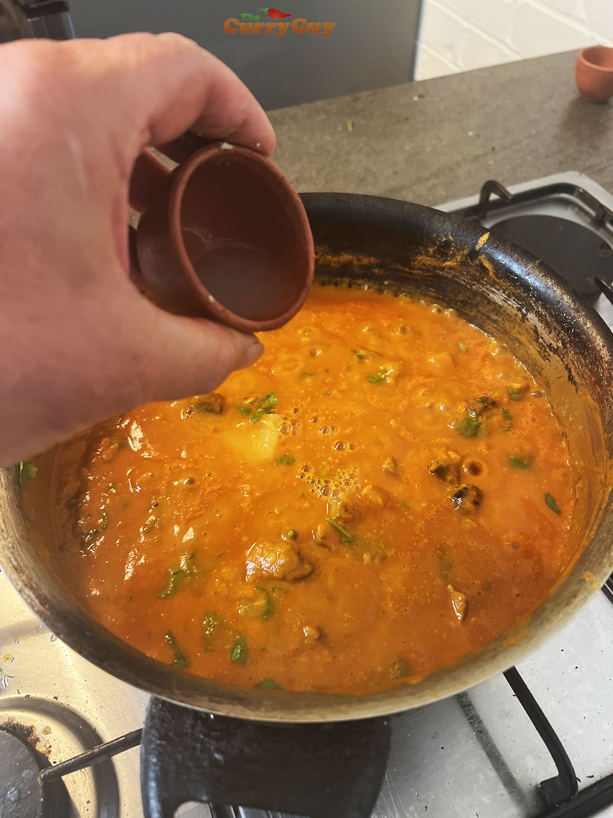 Finishing off the chicken dhansak